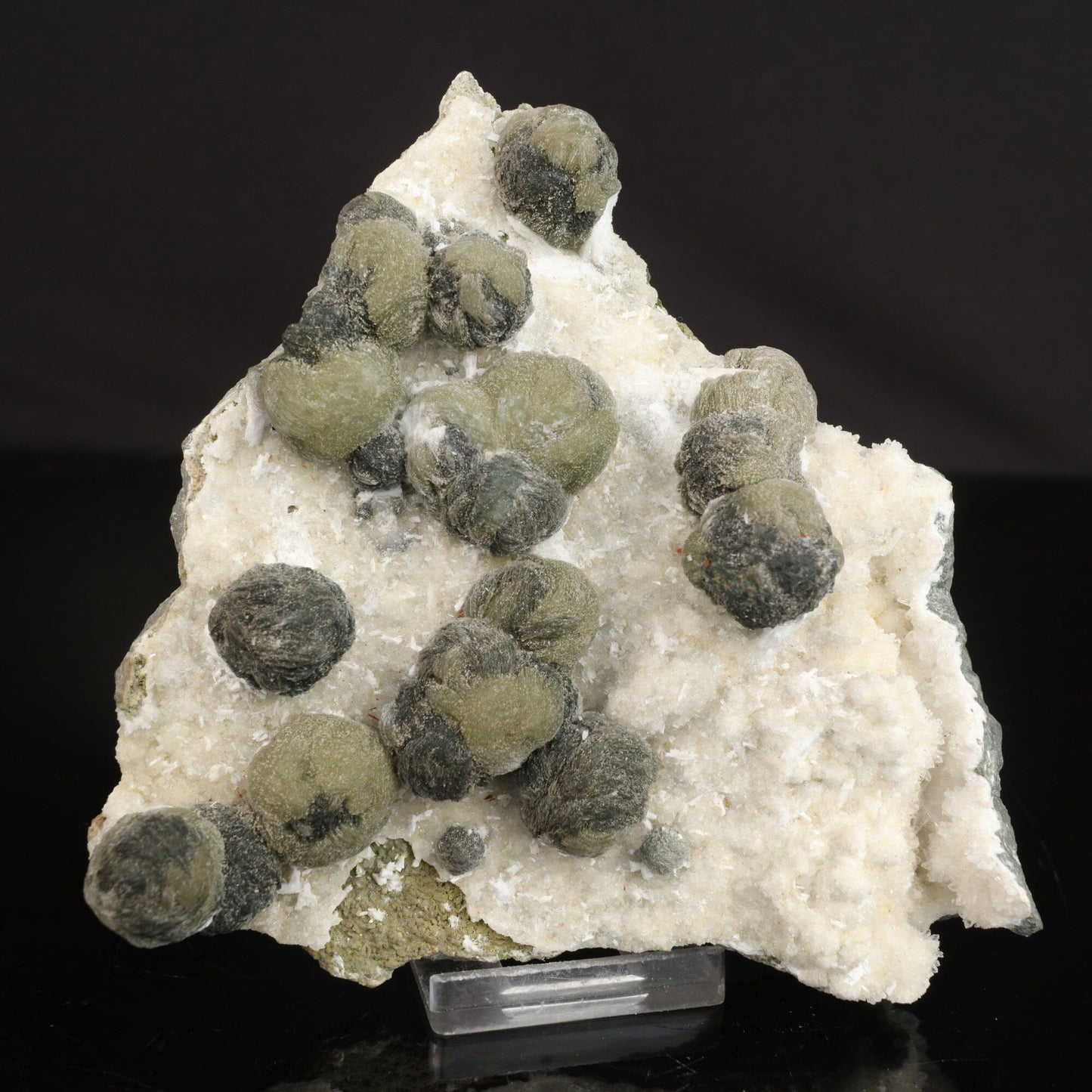 Gyrolite Balls on Chalcedony Natural Mineral Specimen # B 6624 Gyrolite Superb Minerals 