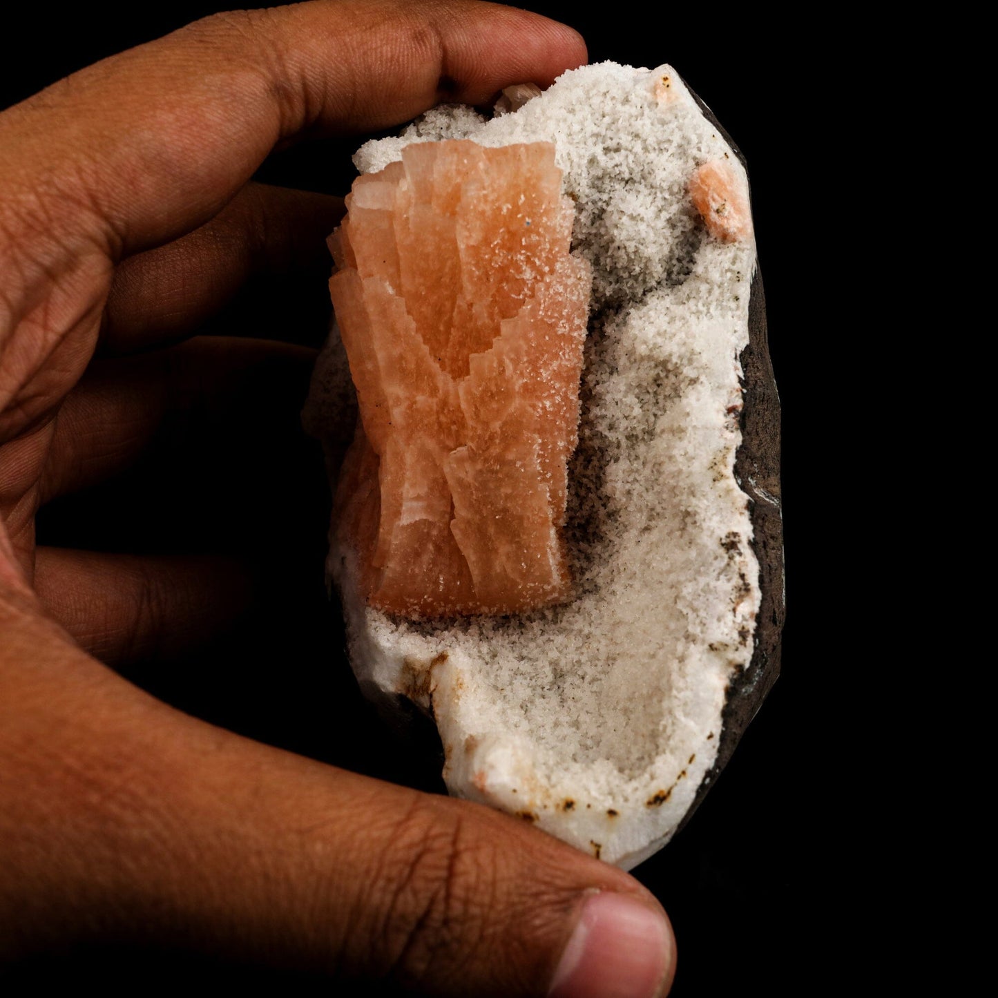 Heulandite Bow on Chalcedony Free Standing Natural Mineral Specimen # B 6493 Heulandite Superb Minerals