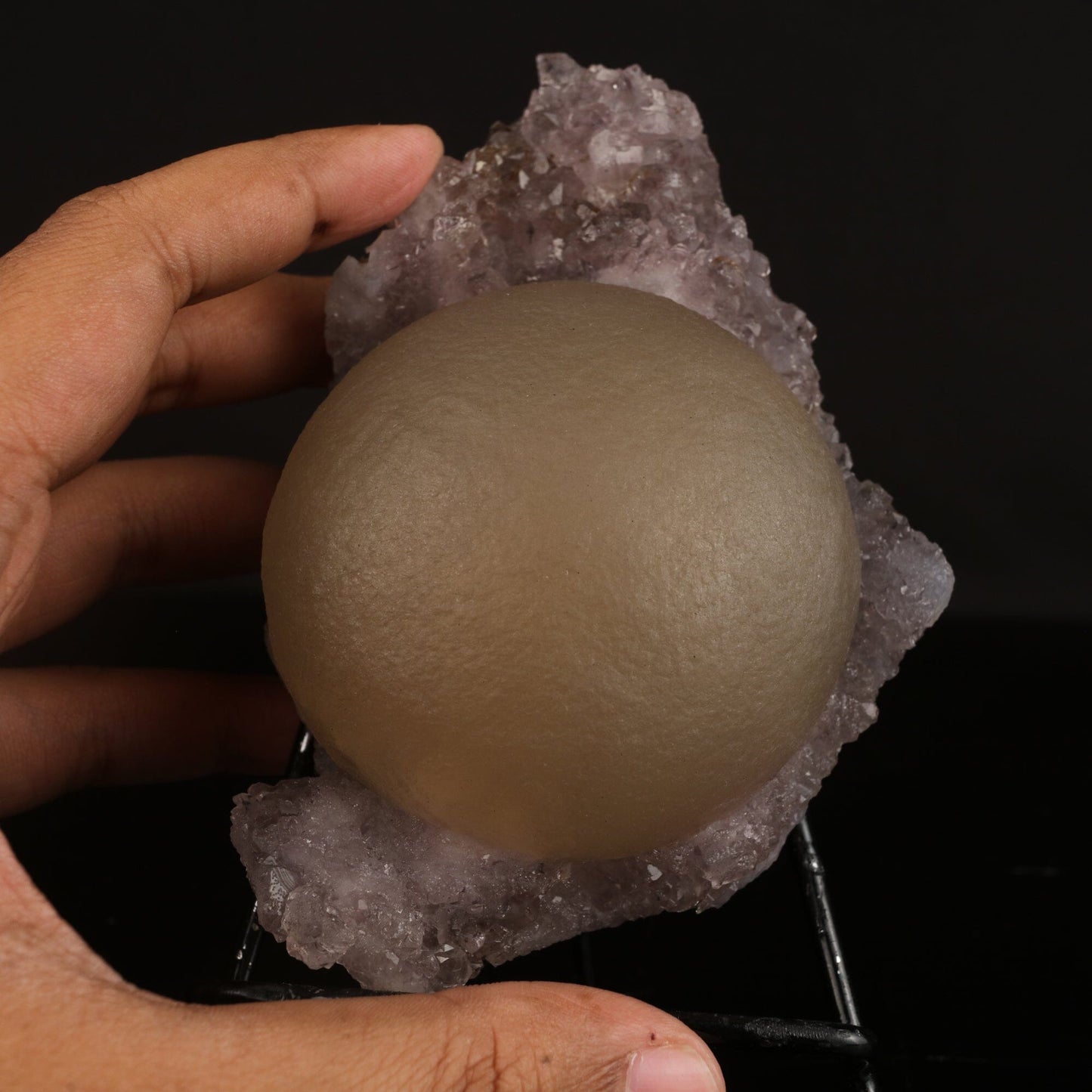 Huge Fluorite Ball on Amethyst Very Rare Natural Mineral Specimen # B 6626 Fluorite Superb Minerals