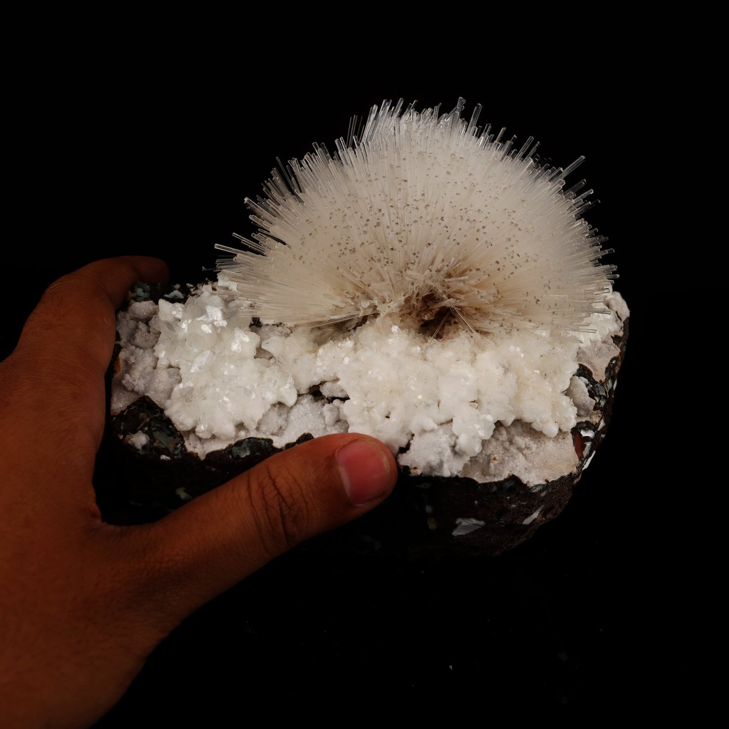 Mesolite on Heulandite Free Standing Natural Mineral Specimen # B 6051 Mesolite Superb Minerals