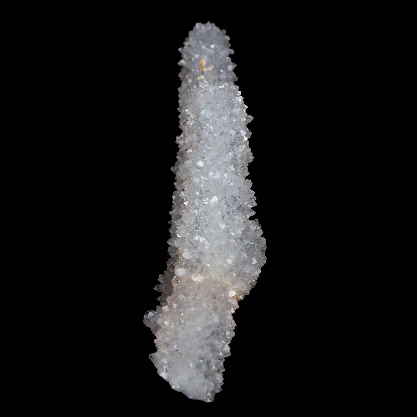MM Quartz Sparkling Twin Stalactites Geode Natural Mineral Specimen #… https://www.superbminerals.us/products/mm-quartz-sparkling-twin-stalactites-geode-natural-mineral-specimen-b-4623 Features: A very aesthetic specimen of transparent clear Quartz crystals completely covering all sides of a high stalactites as well as two smaller adjoining stalactites, making for great symmetry. A beautiful showy piece in excellent condition.Primary Mineral(s): MM Quartz