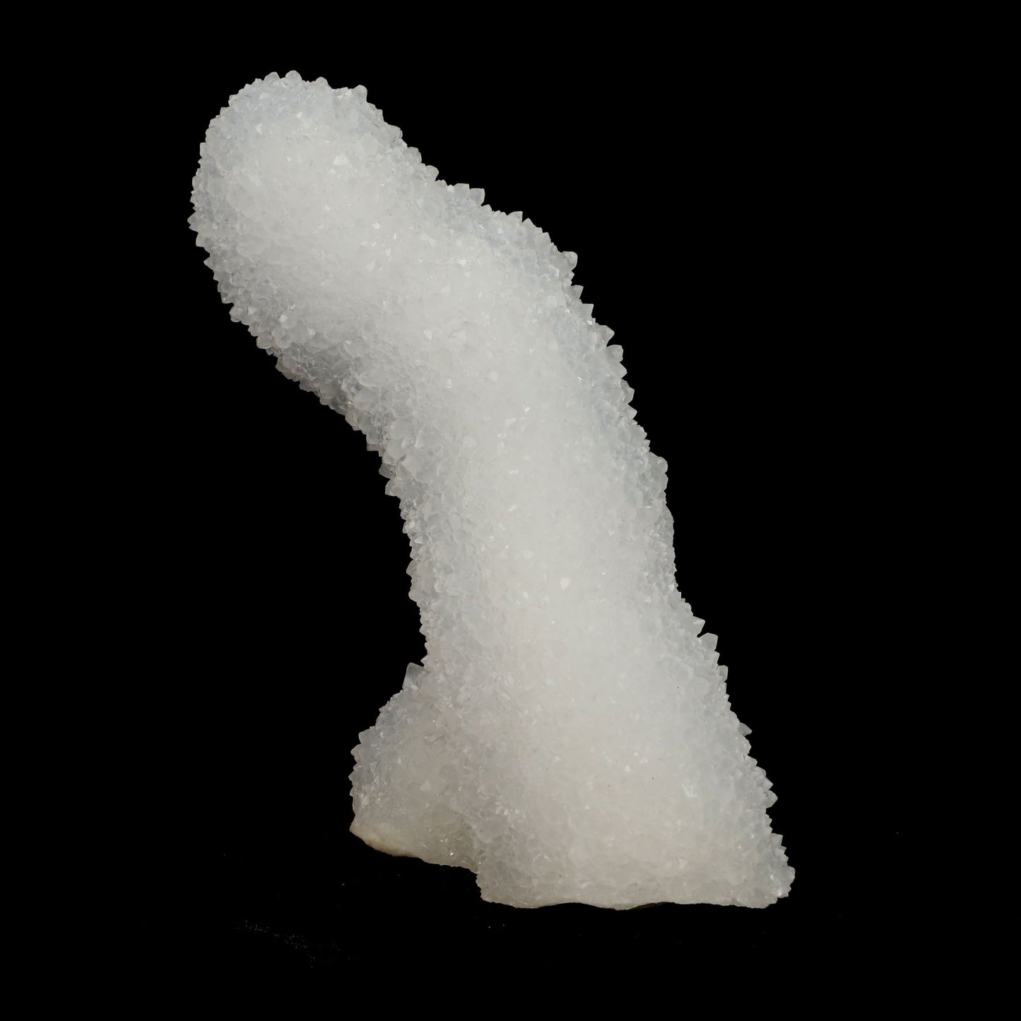 MM Quartz Stalactite Natural Mineral Specimen # B 4938 https://www.superbminerals.us/products/mm-quartz-stalactite-natural-mineral-specimen-b-4938 Features: A very aesthetic specimen of transparent clear Quartz crystals completely covering all sides of a high stalactites as well as two smaller adjoining stalactites, making for great symmetry. A beautiful showy piece in excellent condition. Primary Mineral(s): MM QuartzSecondary