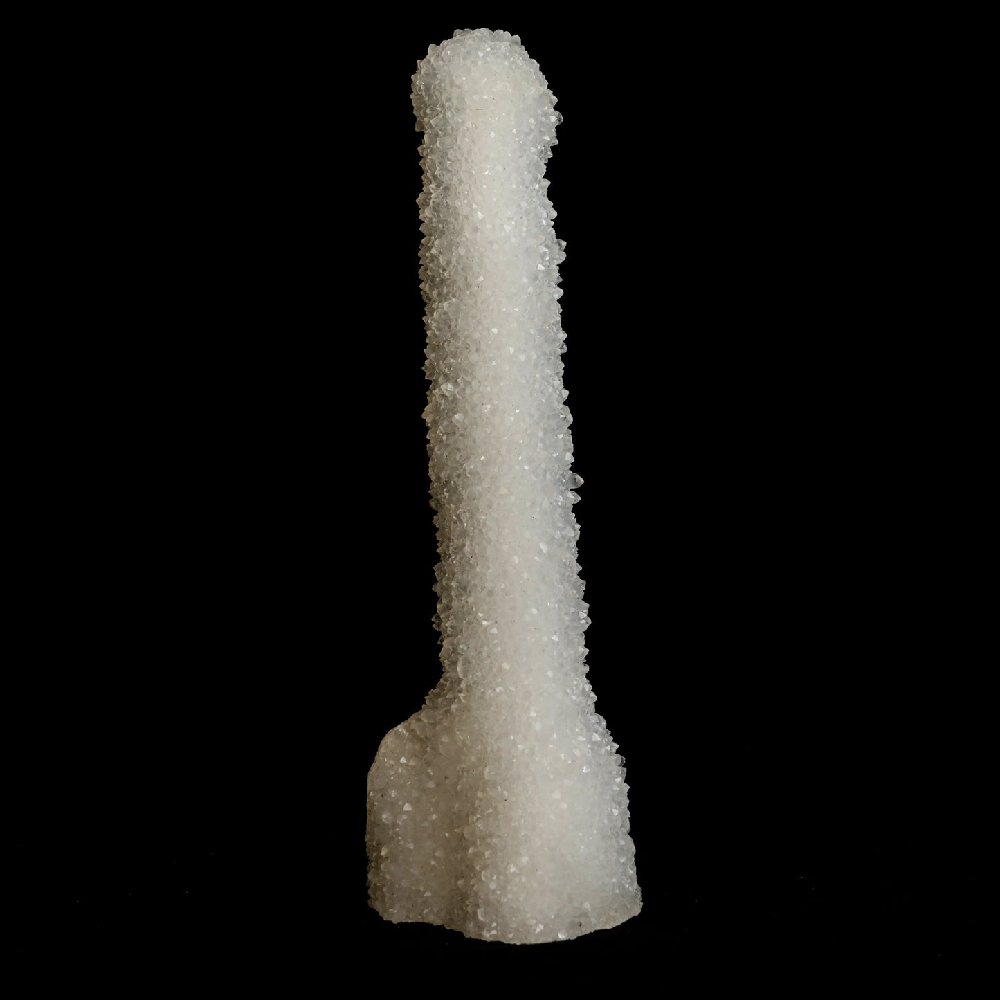 MM Quartz Stalactite Natural Mineral Specimen # B 5029 https://www.superbminerals.us/products/mm-quartz-stalactite-natural-mineral-specimen-b-5029 Features: Natural manufactured MM Quartz Stalactite from Nashik, India.This sculpture is self-standing and will look amazing in any collection, exhibition, or alter. Primary Mineral(s): MM QuartzSecondary Mineral(s): N/AMatrix: N/A 7 Inch x 2 InchWeight : 295 GmsLocality: Nashik, Maharashtra,