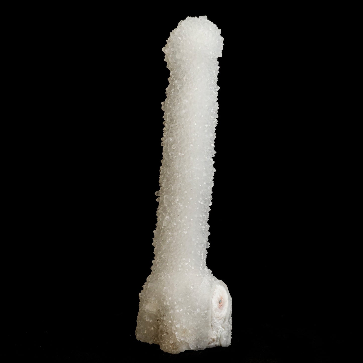 MM Quartz Stalactite Natural Mineral Specimen # B 5029 https://www.superbminerals.us/products/mm-quartz-stalactite-natural-mineral-specimen-b-5029 Features: Natural manufactured MM Quartz Stalactite from Nashik, India.This sculpture is self-standing and will look amazing in any collection, exhibition, or alter. Primary Mineral(s): MM QuartzSecondary Mineral(s): N/AMatrix: N/A 7 Inch x 2 InchWeight : 295 GmsLocality: Nashik, Maharashtra,