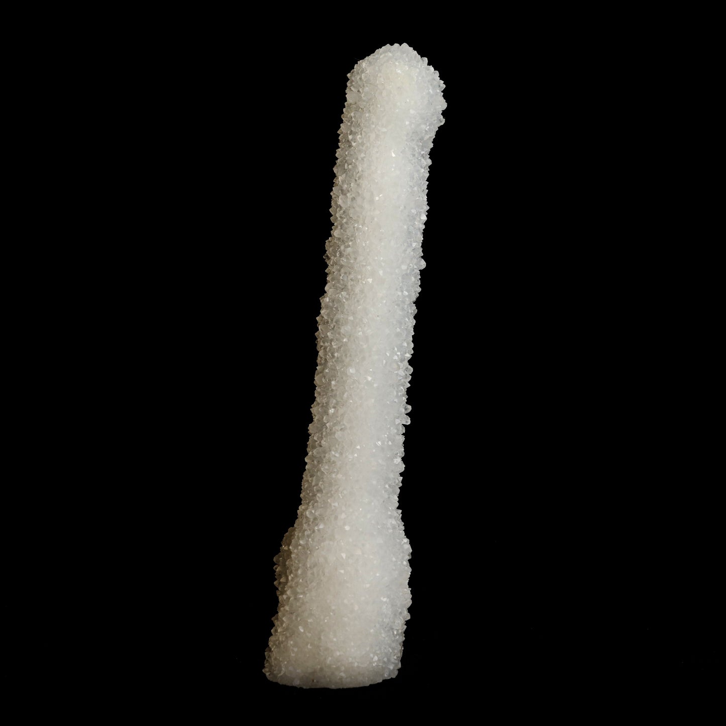 MM Quartz Stalactite Natural Mineral Specimen # B 5029 https://www.superbminerals.us/products/mm-quartz-stalactite-natural-mineral-specimen-b-5029 Features: Natural manufactured MM Quartz Stalactite from Nashik, India.This sculpture is self-standing and will look amazing in any collection, exhibition, or alter. Primary Mineral(s): MM QuartzSecondary Mineral(s): N/AMatrix: N/A 7 Inch x 2 InchWeight : 295 GmsLocality: Nashik, Maharashtra,