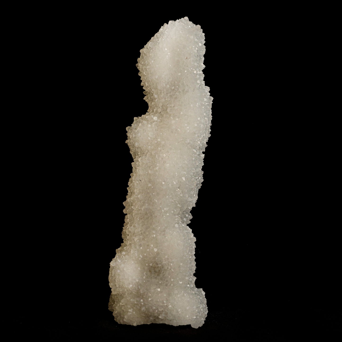 MM Quartz Stalactite Sprakling! Natural Mineral Specimen # B 5038 https://www.superbminerals.us/products/mm-quartz-stalactite-sprakling-natural-mineral-specimen-b-5038 Features: A extremely attractive specimen of pure clear Quartz crystals that completely cover all sides of a 7Inch high stalactite as well as two smaller neighbouring stalactites, resulting in excellent symmetry.A stunning showpiece in superb condition. Primary Mineral(s): MM Quartz