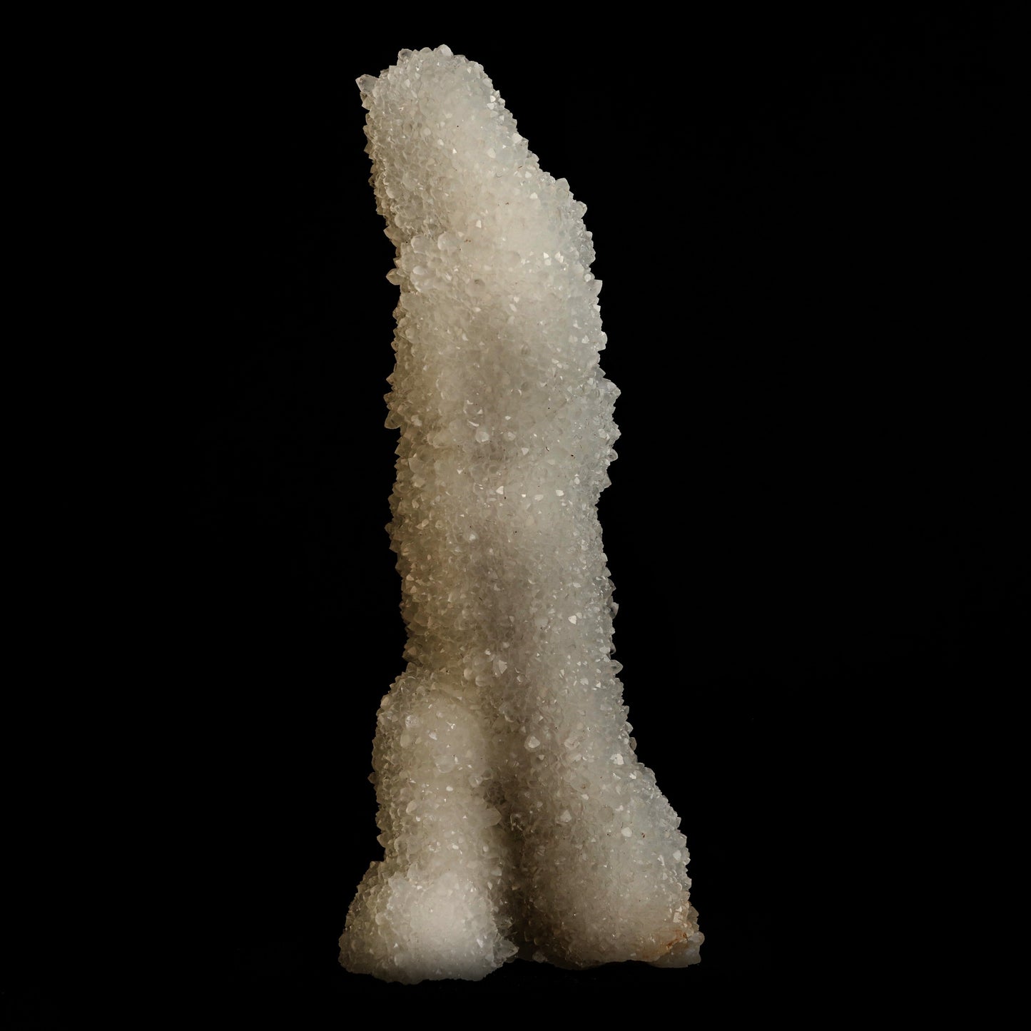 MM Quartz Stalactite Sprakling! Natural Mineral Specimen # B 5038 https://www.superbminerals.us/products/mm-quartz-stalactite-sprakling-natural-mineral-specimen-b-5038 Features: A extremely attractive specimen of pure clear Quartz crystals that completely cover all sides of a 7Inch high stalactite as well as two smaller neighbouring stalactites, resulting in excellent symmetry.A stunning showpiece in superb condition. Primary Mineral(s): MM Quartz