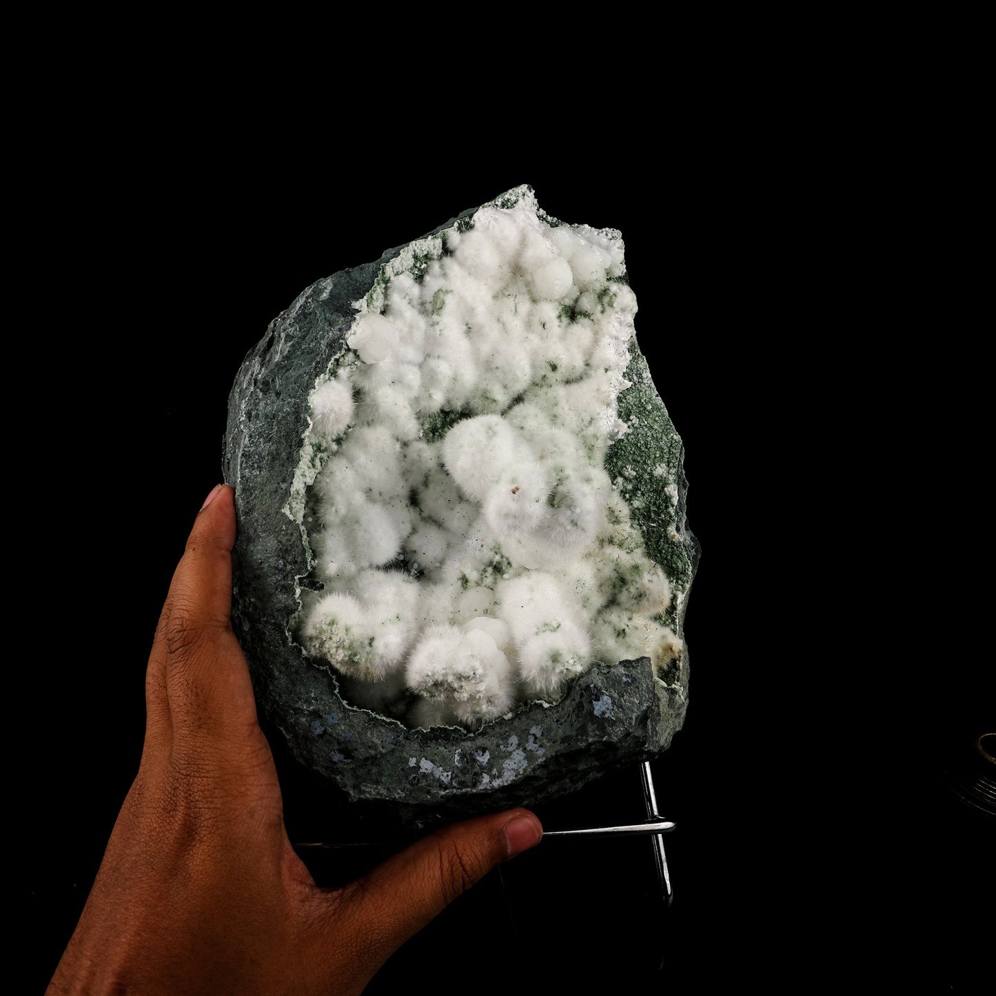 Okenite Big Puffballs Inside Chalcedony Geode Natural Mineral Specimen # B 6169 Okenite Superb Minerals 