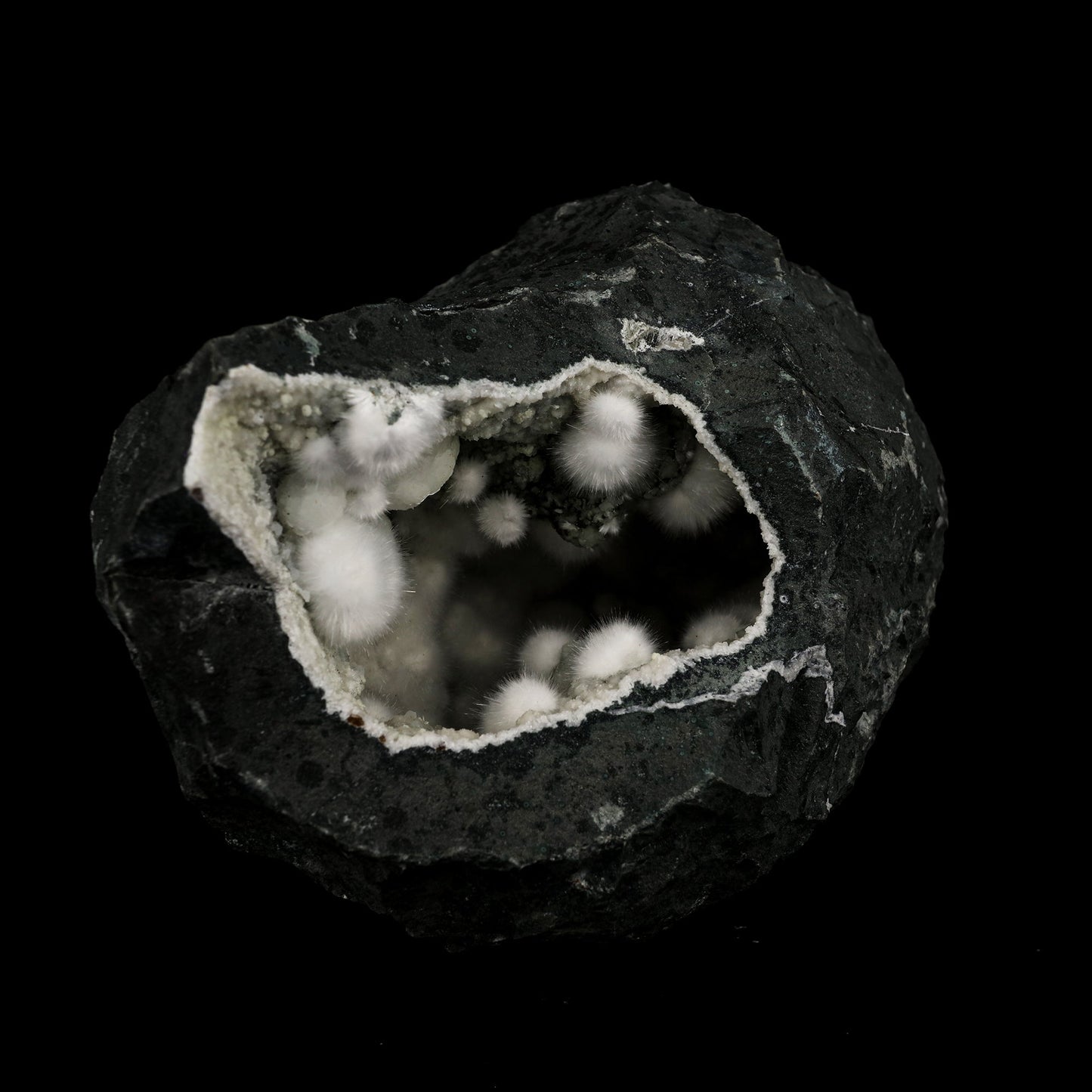 Okenite Big Puffballs Inside Chalcedony Geode Natural Mineral Specimen # B 6199 Okenite Superb Minerals