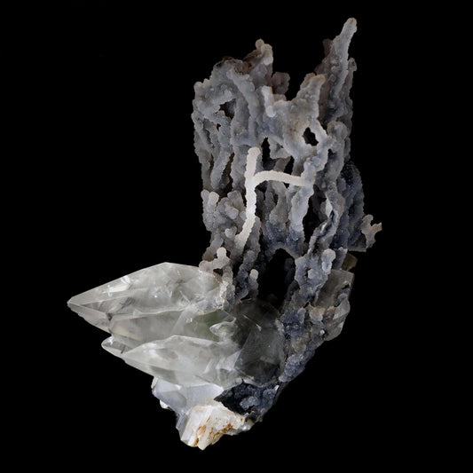 Pointed Calcite Crystal On Chalcedony Coral Formation Natural Mineral Specimen # B 4642 Calcite Superb Minerals 