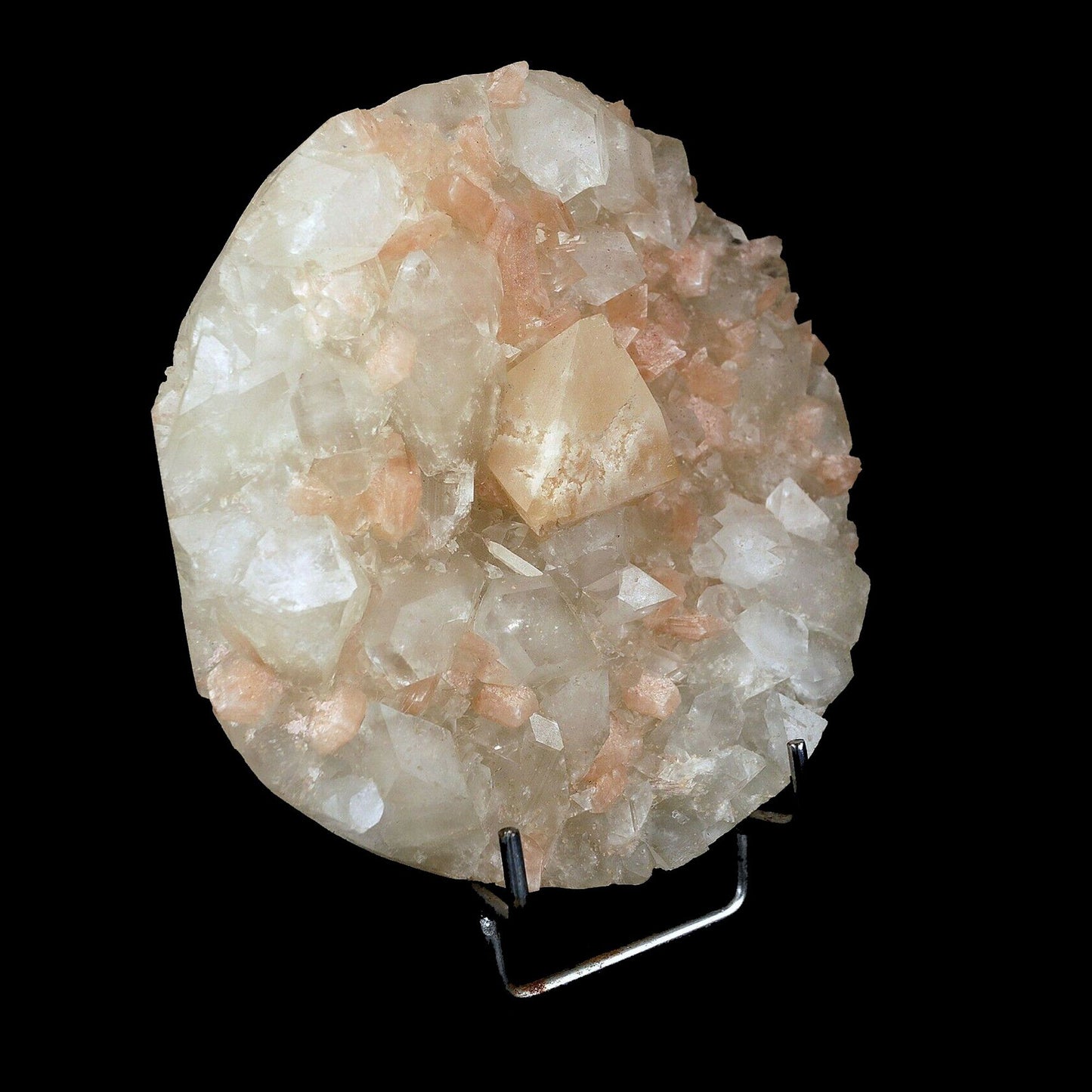 Powellite Fluorescent Mineral with Apophyllite Natural Mineral Specime… https://www.superbminerals.us/products/powellite-fluorescent-mineral-with-apophyllite-natural-mineral-specimen-b-3682 FeaturesA cluster of colorless apophyllite crystals, unremarkable except for the presence of an orange powellite crystal. Despite the many tonnes of mineral specimens that India produces on an annual basis, these powellites have remained a rarity. This one, though nestled in the apophyllite,
