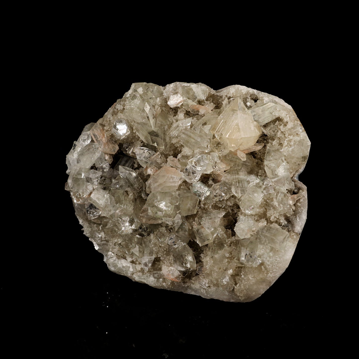 Powellite Fluorescent on Apophyllite Free Standing Natural Mineral Specimen # B 6328 Powellite Superb Minerals
