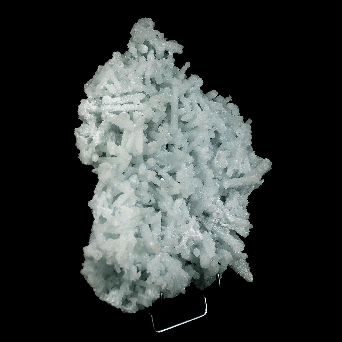 Prehnite Natural Mineral Specimen # B 4596 https://www.superbminerals.us/products/prehnite-natural-mineral-specimen-b-4596 Features:Precious jackstraw cluster of elongated laumontite crystals that pseudomorphed from mint-green, translucent prehnite crystals.Malad Quarry in Mumbai is well-known for its classic and exceptional vintage material.The quarry's closure. Primary Mineral(s): Prehnite