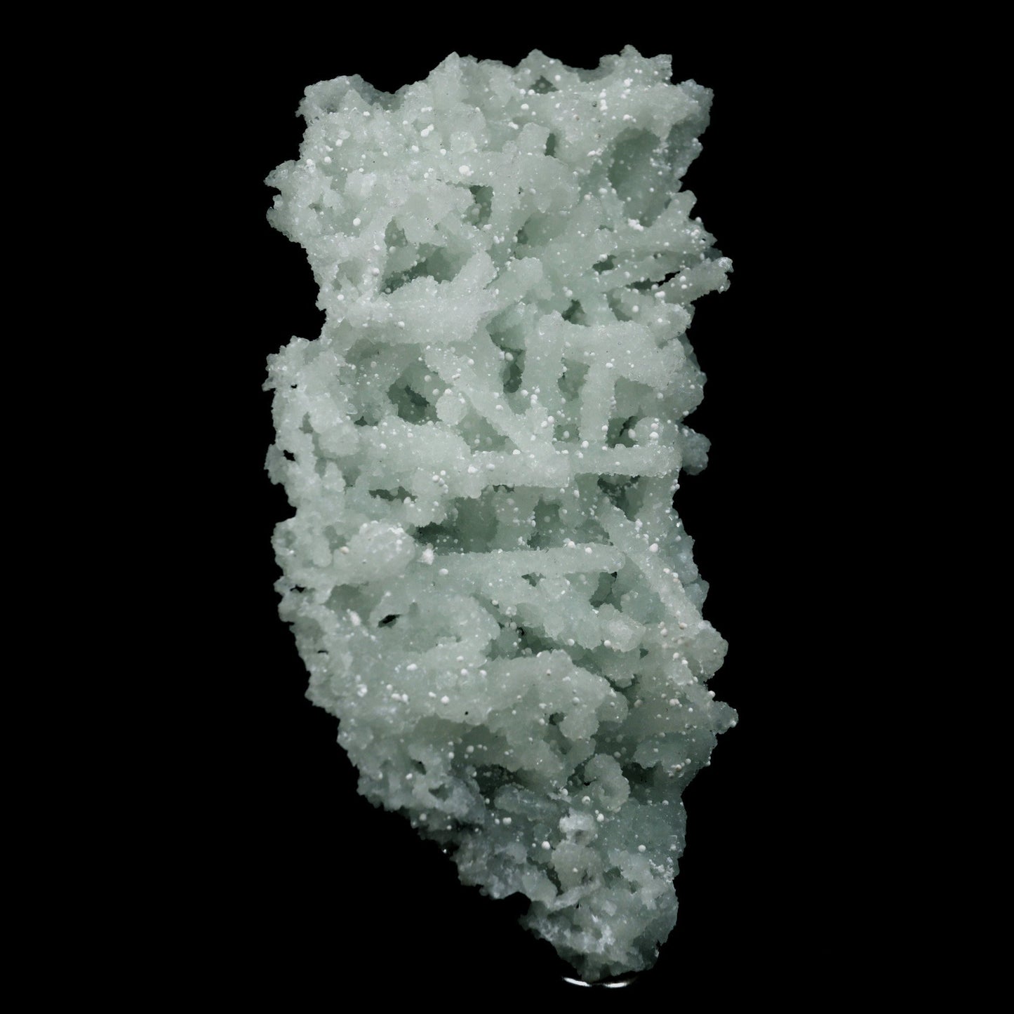 Prehnite Rare Find Natural Mineral Specimen # B 4756  https://www.superbminerals.us/products/prehnite-rare-find-natural-mineral-specimen-b-4756  Features: A coveted jackstraw cluster of elongated laumontite crystals that pseudomorphed from mint-green, translucent prehnite crystals has been discovered in the United Kingdom.The Malad Quarry, located near Mumbai, is a well-known source of classic and excellent vintage material for restoration projects