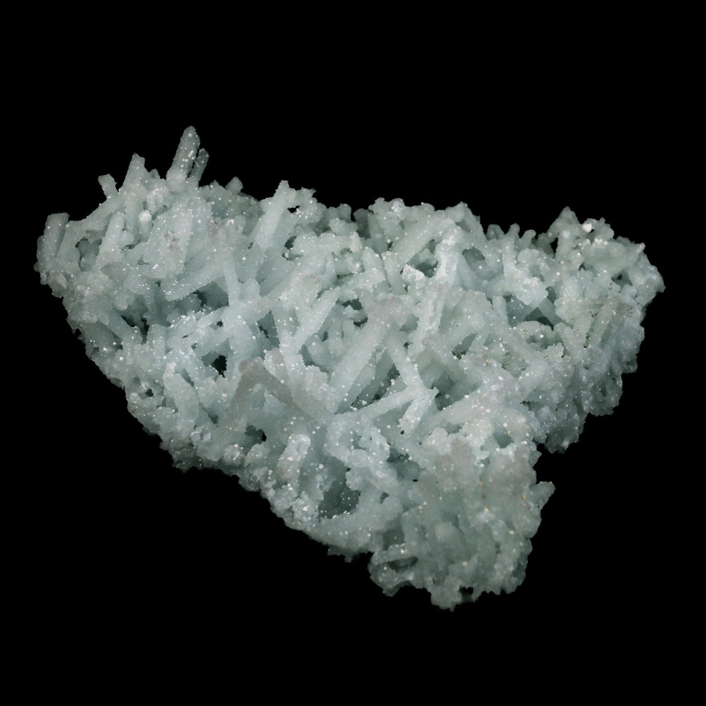 Prehnite Rare Find Natural Mineral Specimen # B 4757 https://www.superbminerals.us/products/prehnite-rare-find-natural-mineral-specimen-b-4757 Features: A coveted jackstraw cluster of elongated laumontite crystals that pseudomorphed from mint-green, translucent prehnite crystals has been discovered in the United Kingdom.The Malad Quarry, located near Mumbai, is a well-known source of classic and excellent vintage material for restoration projects.