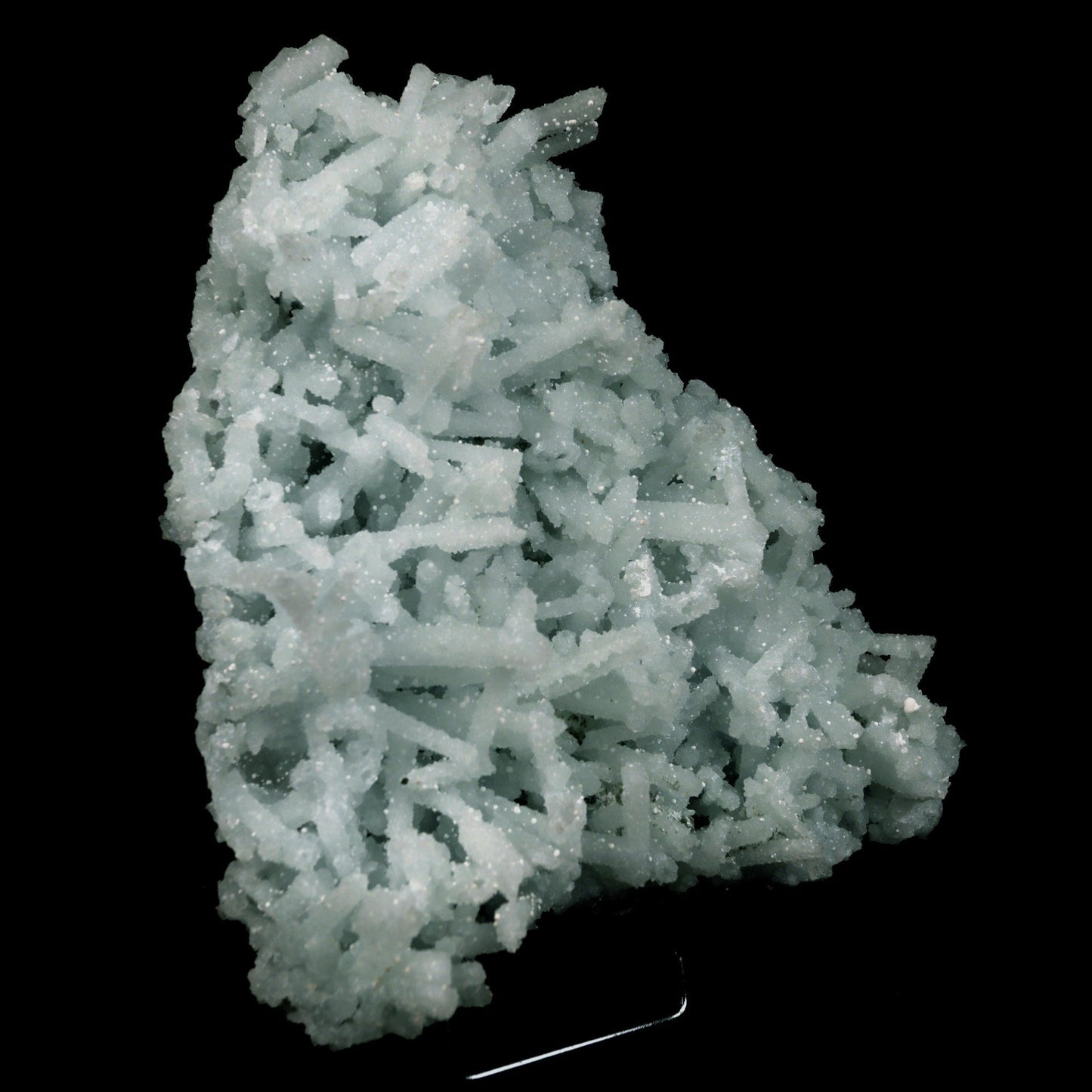 Prehnite Rare Find Natural Mineral Specimen # B 4757 https://www.superbminerals.us/products/prehnite-rare-find-natural-mineral-specimen-b-4757 Features: A coveted jackstraw cluster of elongated laumontite crystals that pseudomorphed from mint-green, translucent prehnite crystals has been discovered in the United Kingdom.The Malad Quarry, located near Mumbai, is a well-known source of classic and excellent vintage material for restoration projects.