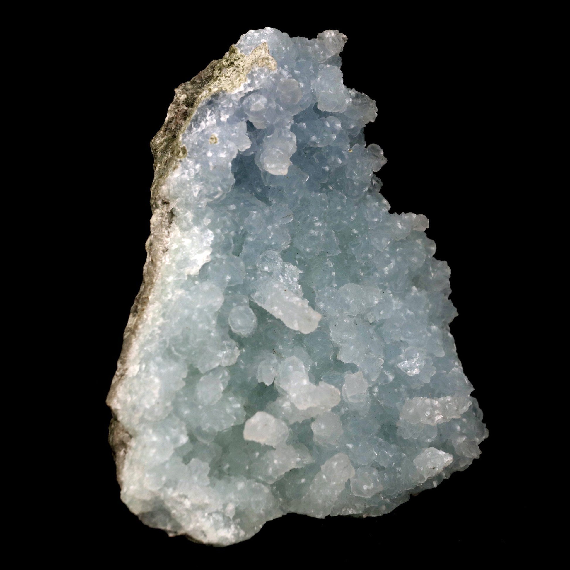 Prehnite Stalactite on Cluster Natural Mineral Specimen # B 4920  https://www.superbminerals.us/products/prehnite-stalactite-on-cluster-natural-mineral-specimen-b-4920  Features: A rare jackstraw cluster of elongated laumontite crystals that pseudomorphed from translucent mint-green prehnite crystals.Malad Quarry in Mumbai is well-known for its old material that is both traditional and remarkable.