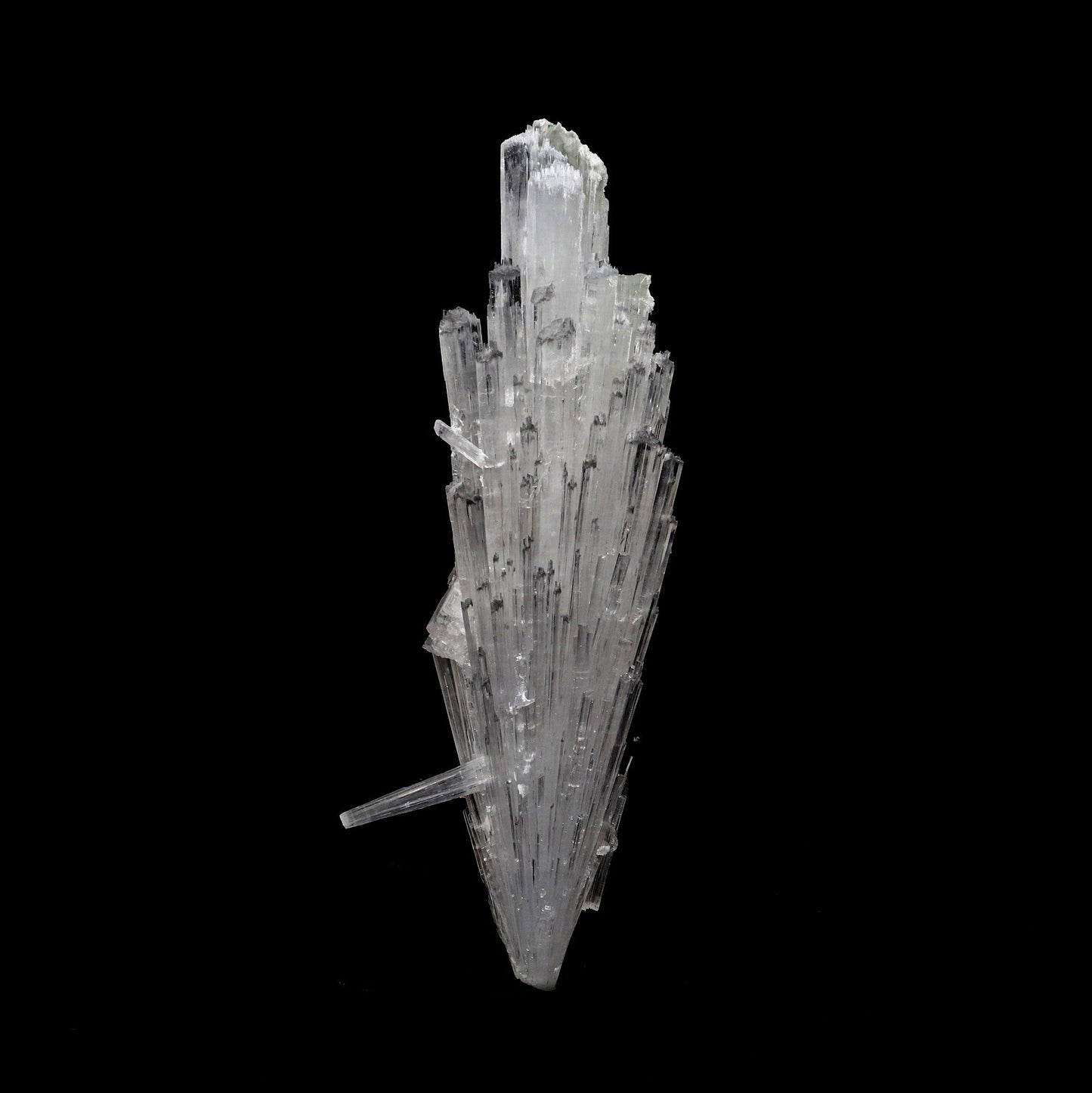 Scolecite Accular Spray Natural Mineral Specimen # B 5279  https://www.superbminerals.us/products/scolecite-accular-spray-natural-mineral-specimen-b-5279  Features: This specimen features a large, radial formation of colorless, transparent, lustrous acicular Scolecite crystals on peach-colored Stilbite. Primary Mineral(s): Scolecite Secondary Mineral(s): N/AMatrix: N/A 6 Inch x 2.5 InchWeight : 145 GmsLocality: Aurangabad, Maharashtra, India Year of Discovery: 2021