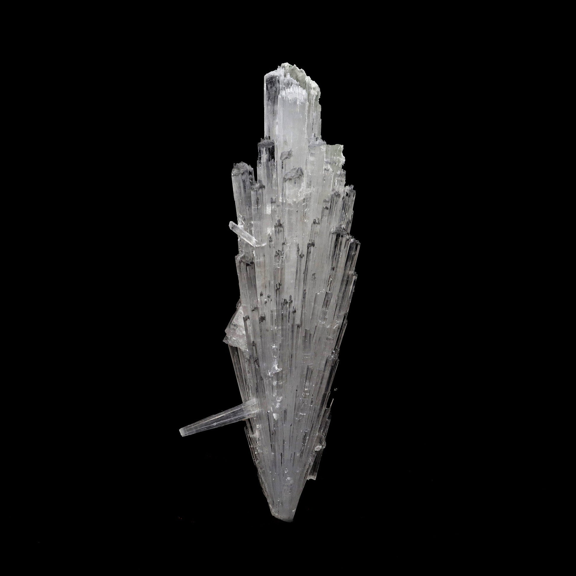 Scolecite Accular Spray Natural Mineral Specimen # B 5279  https://www.superbminerals.us/products/scolecite-accular-spray-natural-mineral-specimen-b-5279  Features: This specimen features a large, radial formation of colorless, transparent, lustrous acicular Scolecite crystals on peach-colored Stilbite. Primary Mineral(s): Scolecite Secondary Mineral(s): N/AMatrix: N/A 6 Inch x 2.5 InchWeight : 145 GmsLocality: Aurangabad, Maharashtra, India Year of Discovery: 2021