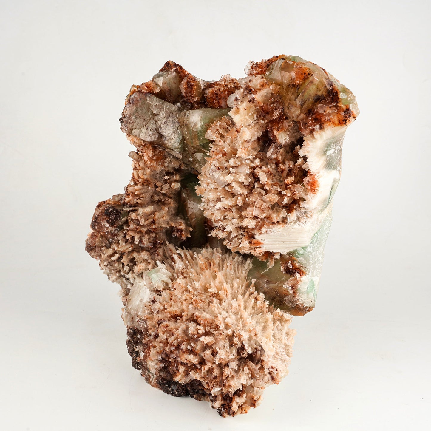 Scolecite Spray Brown color with Apophyllite cubes Natural Mineral Specimen # B 6265 Scolecite Superb Minerals
