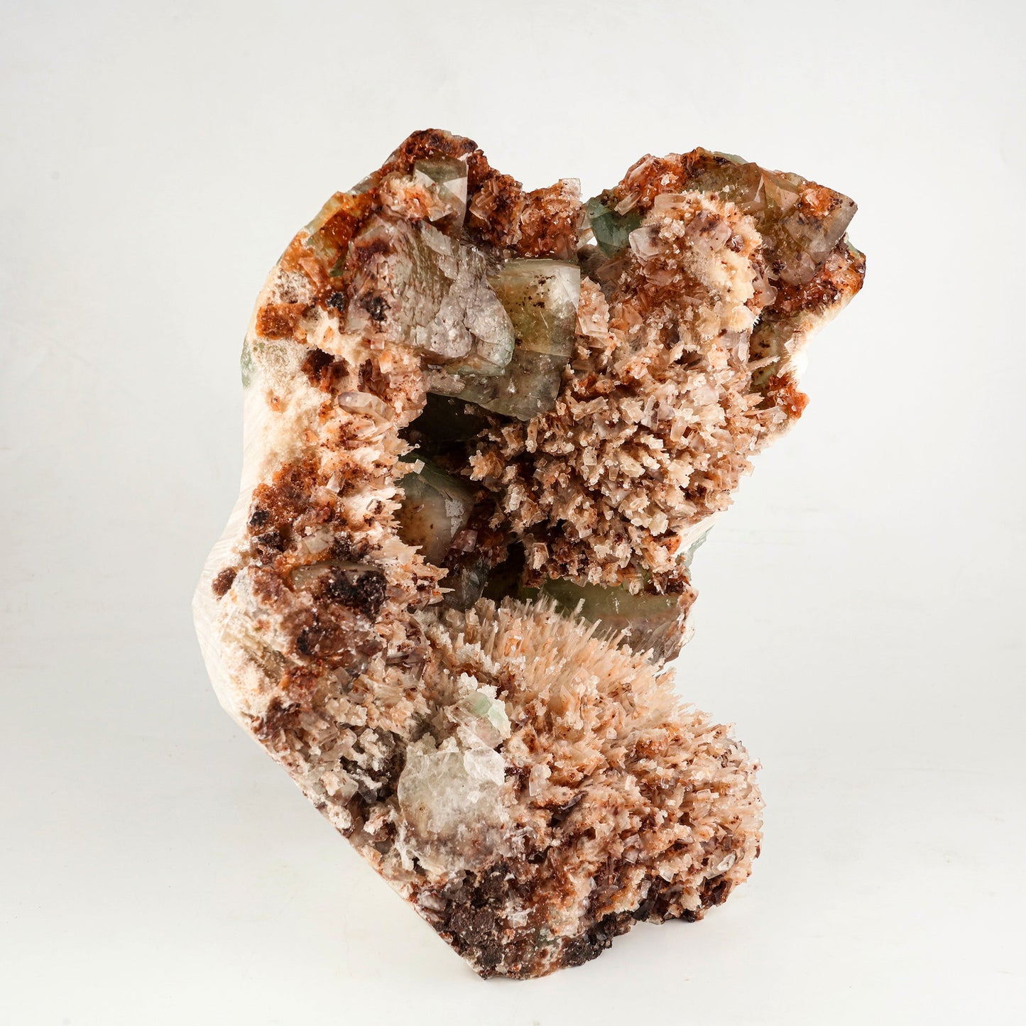 Scolecite Spray Brown color with Apophyllite cubes Natural Mineral Specimen # B 6265 Scolecite Superb Minerals