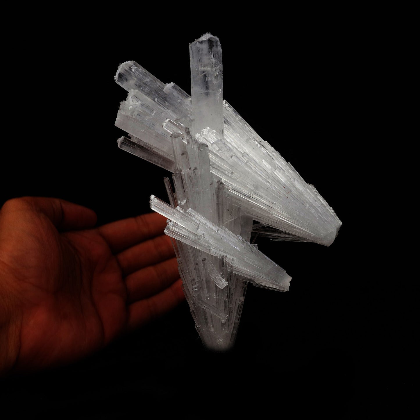 Scolecite Spray Cross Formation Natural Mineral Specimen # B 5202 https://www.superbminerals.us/products/scolecite-spray-cross-formation-natural-mineral-specimen-b-5202 Features: Scolecite forms in clusters of sharp, prismatic, “needle-like” points, which often radiate outward from a source, or, alternatively, criss-cross with each other to form sculptures that are truly a natural art form. Scolecite is mainly found in India, although there are also deposits of white scolecite