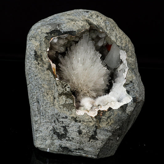 Scolecite Spray Inside Geode Natural Mineral Specimen # B 6717 Scolecite Superb Minerals 