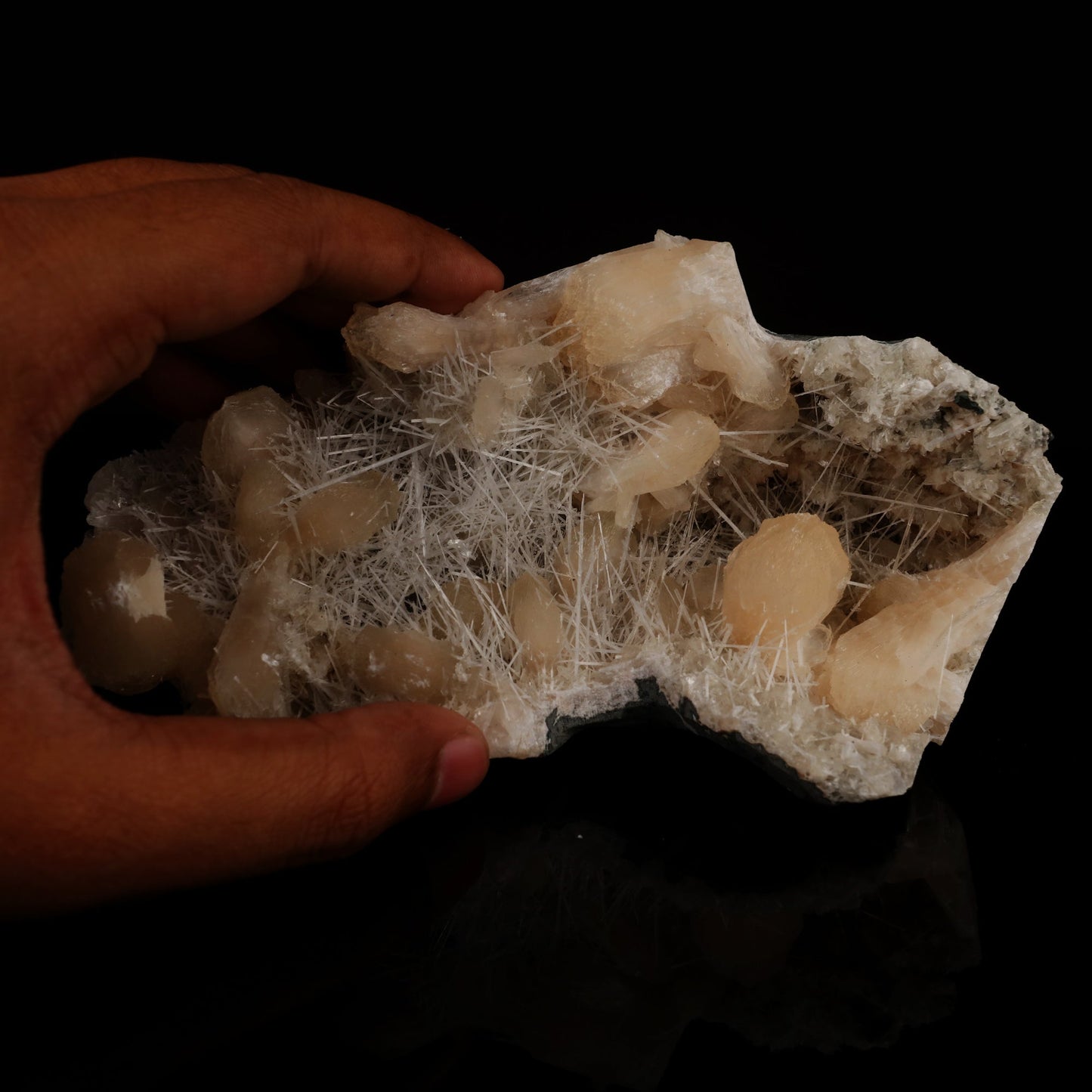 Scolecite Spray inside Stilbite geode Natural Mineral Specimen # B 5501 Scolecite Superb Minerals