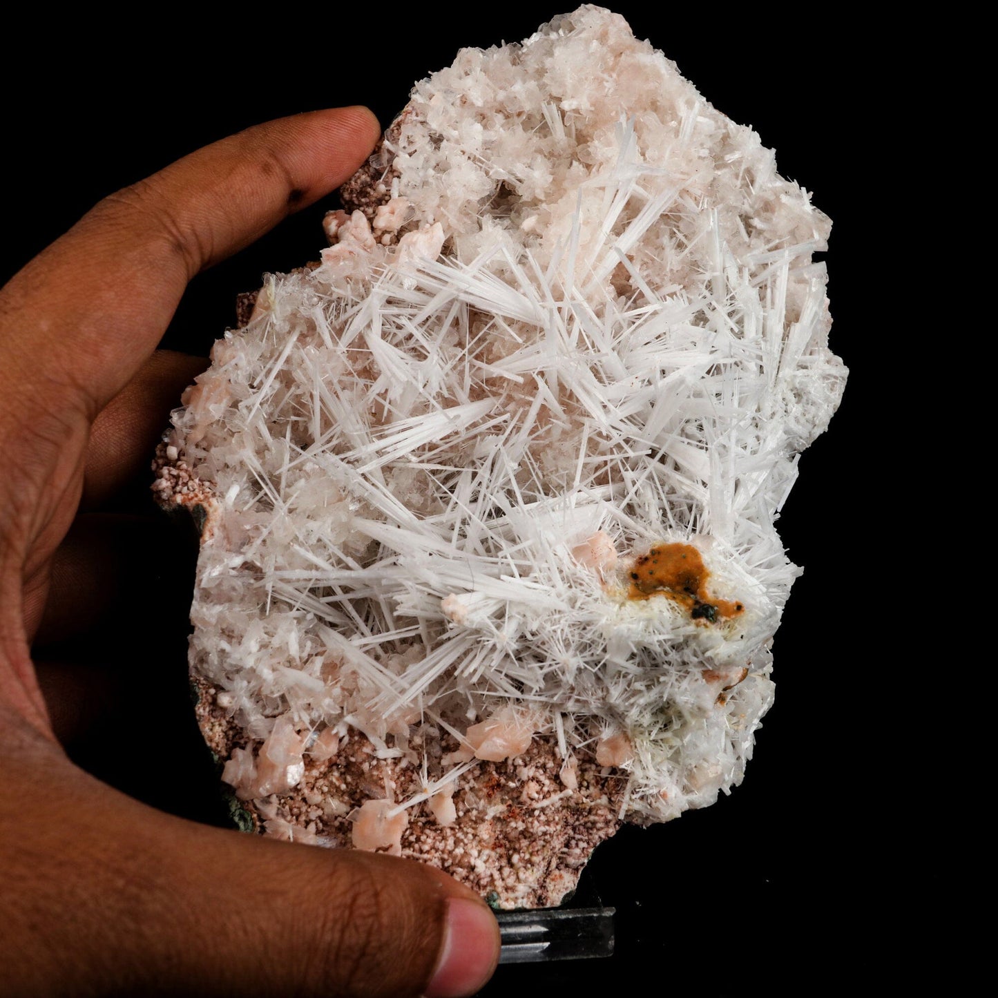 Scolecite Sprays in Heulandite Geode Natural Mineral Specimen # B 6547 Scolecite Superb Minerals