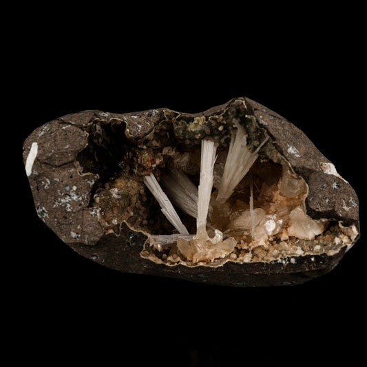 Scolecite Sprays Inside Heulandite Geode Natural Mineral Specimen # B 5889 Stilbite Superb Minerals 