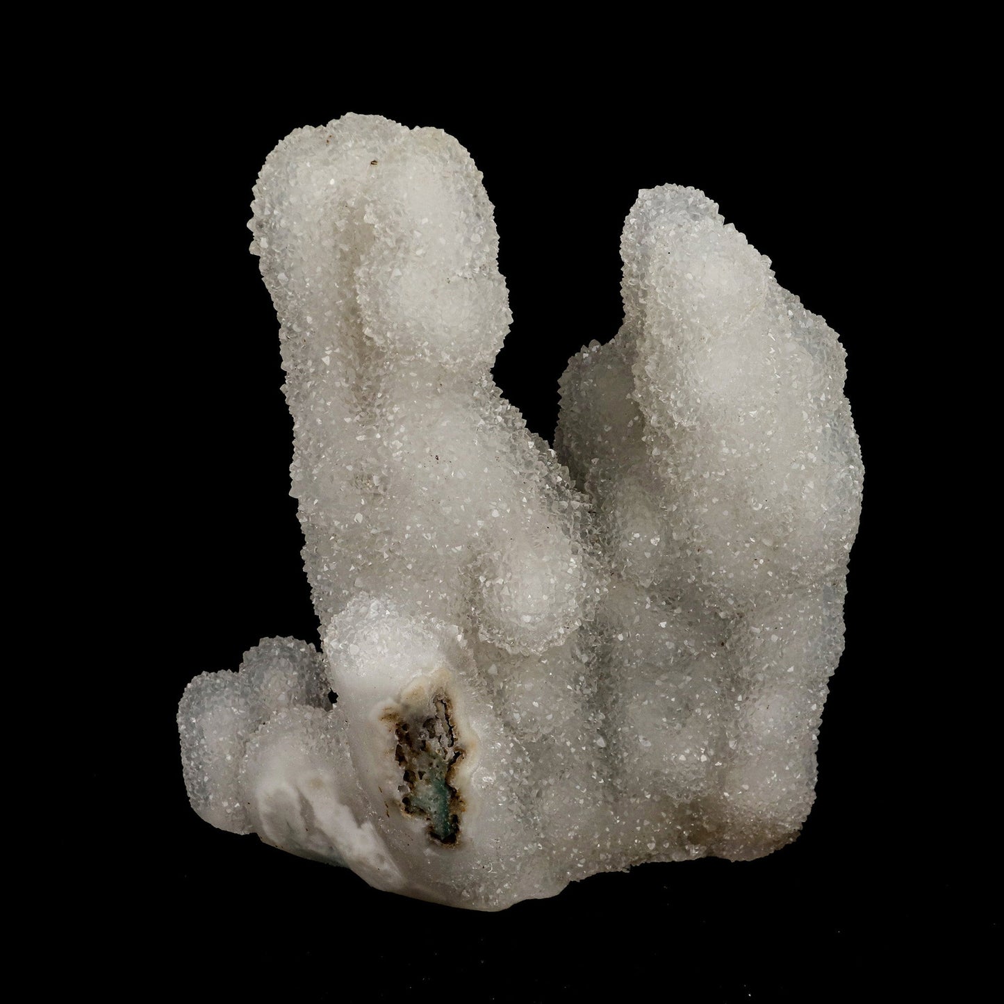 Sparkling MM Quartz Stalactites Natural Mineral Specimen # B 5219 https://www.superbminerals.us/products/sparkling-mm-quartz-stalactites-natural-mineral-specimen-b-5219 Features: A light-green, glossy covering of Apophyllite crystals is partially encrusted on a bright white, microcrystalline Quartz stalactite. The lustre, colour, and crystal formation, as well as the combination and contrast, are all remarkable.In good condition, this is a remarkable and attractive piece. Primary
