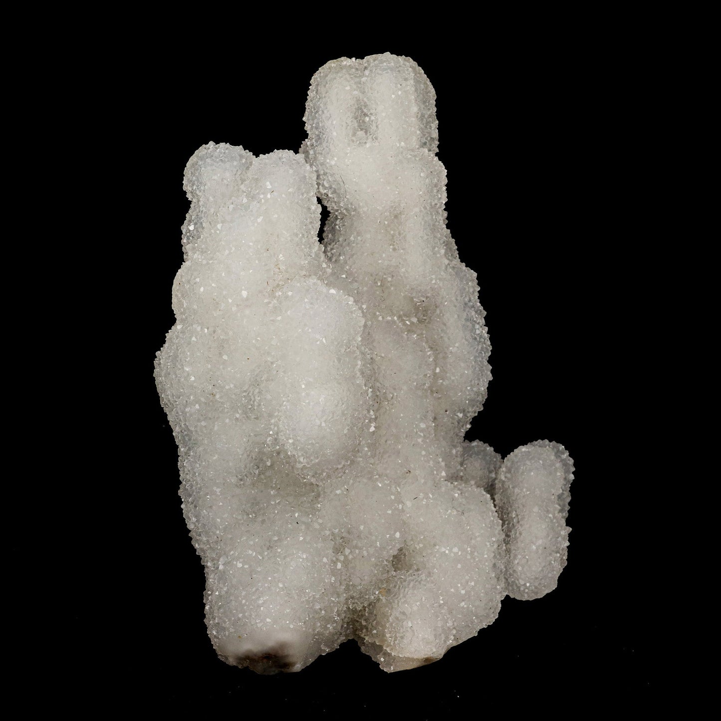 Sparkling MM Quartz Stalactites Natural Mineral Specimen # B 5219 https://www.superbminerals.us/products/sparkling-mm-quartz-stalactites-natural-mineral-specimen-b-5219 Features: A light-green, glossy covering of Apophyllite crystals is partially encrusted on a bright white, microcrystalline Quartz stalactite. The lustre, colour, and crystal formation, as well as the combination and contrast, are all remarkable.In good condition, this is a remarkable and attractive piece. Primary