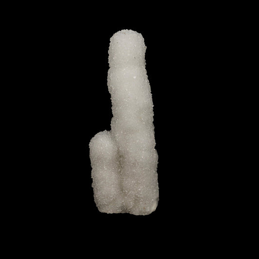 Sprakling MM Quartz Stalactite Natural Mineral Specimen # B 5236  https://www.superbminerals.us/products/sprakling-mm-quartz-stalactite-natural-mineral-specimen-b-5236  Features: It is encrusted with bright white, microcrystalline Quartz crystals inside a glossy, lustrous covering of Apophyllite crystals. The lustre, colour, and crystal formation are all impressive. In good condition, it is an impressive and attractive specimen. Primary Mineral(s): MM Quartz