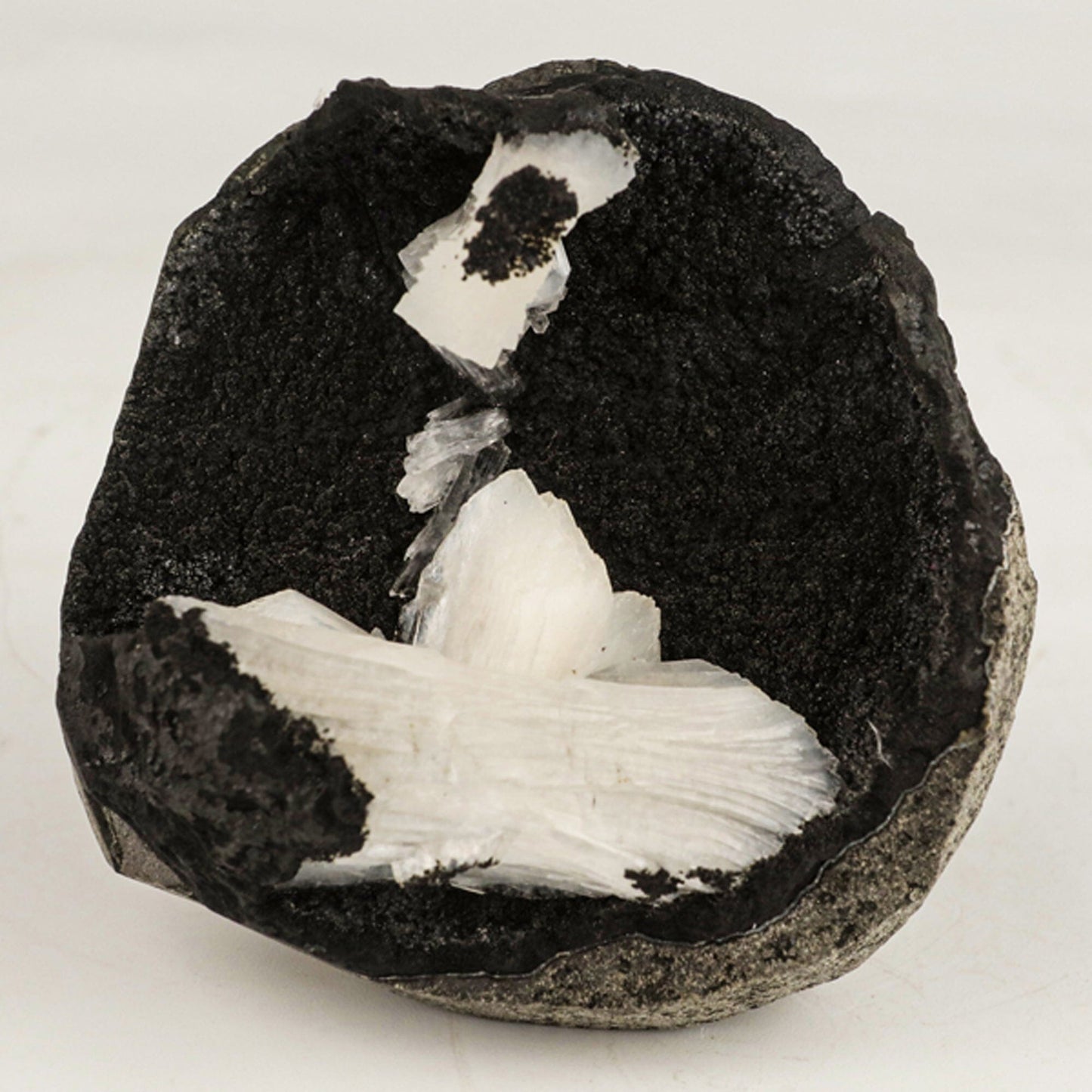 Stilbite in Chalcedony Geode Free Standing Natural Mineral Specimen # B 6504 Stilbite Superb Minerals