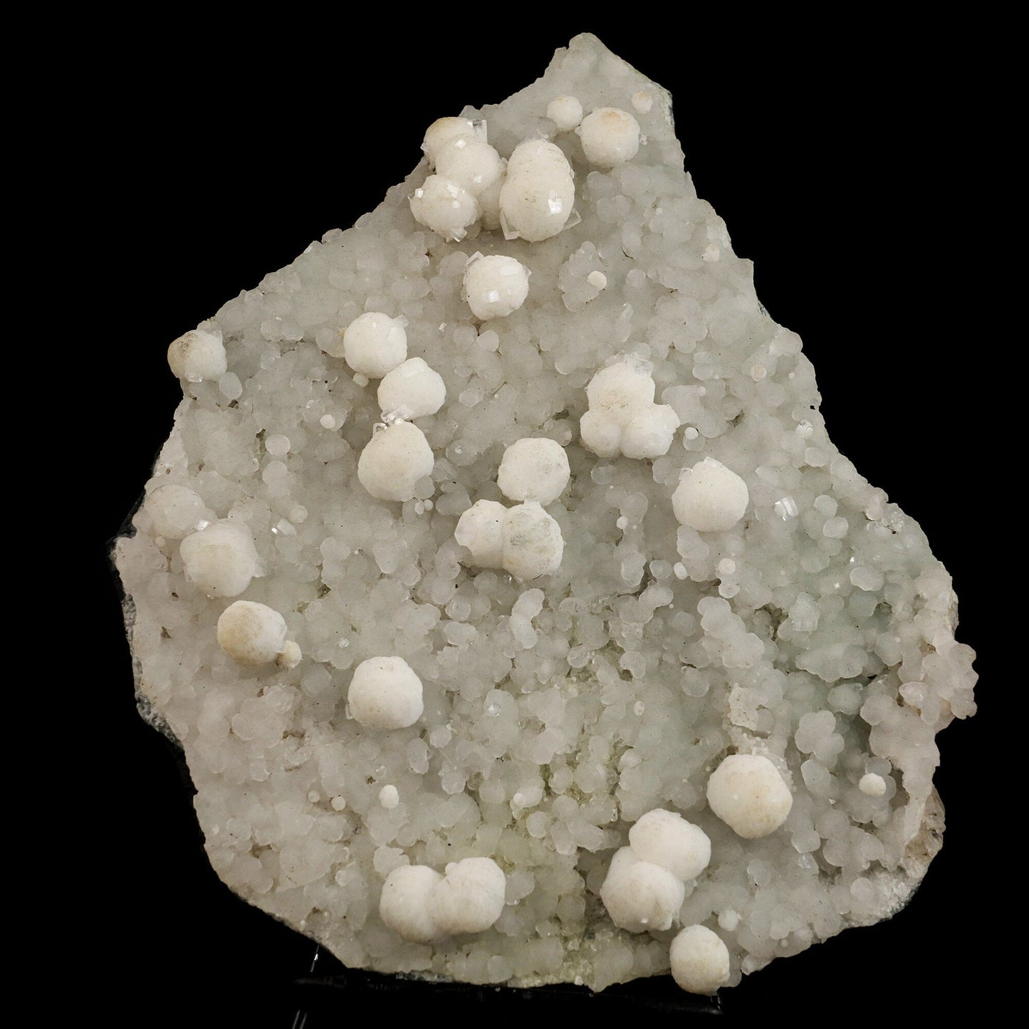 White gyrolite on light blue prenite Natural Mineral Specimen # B 6635 Gyrolite Superb Minerals 