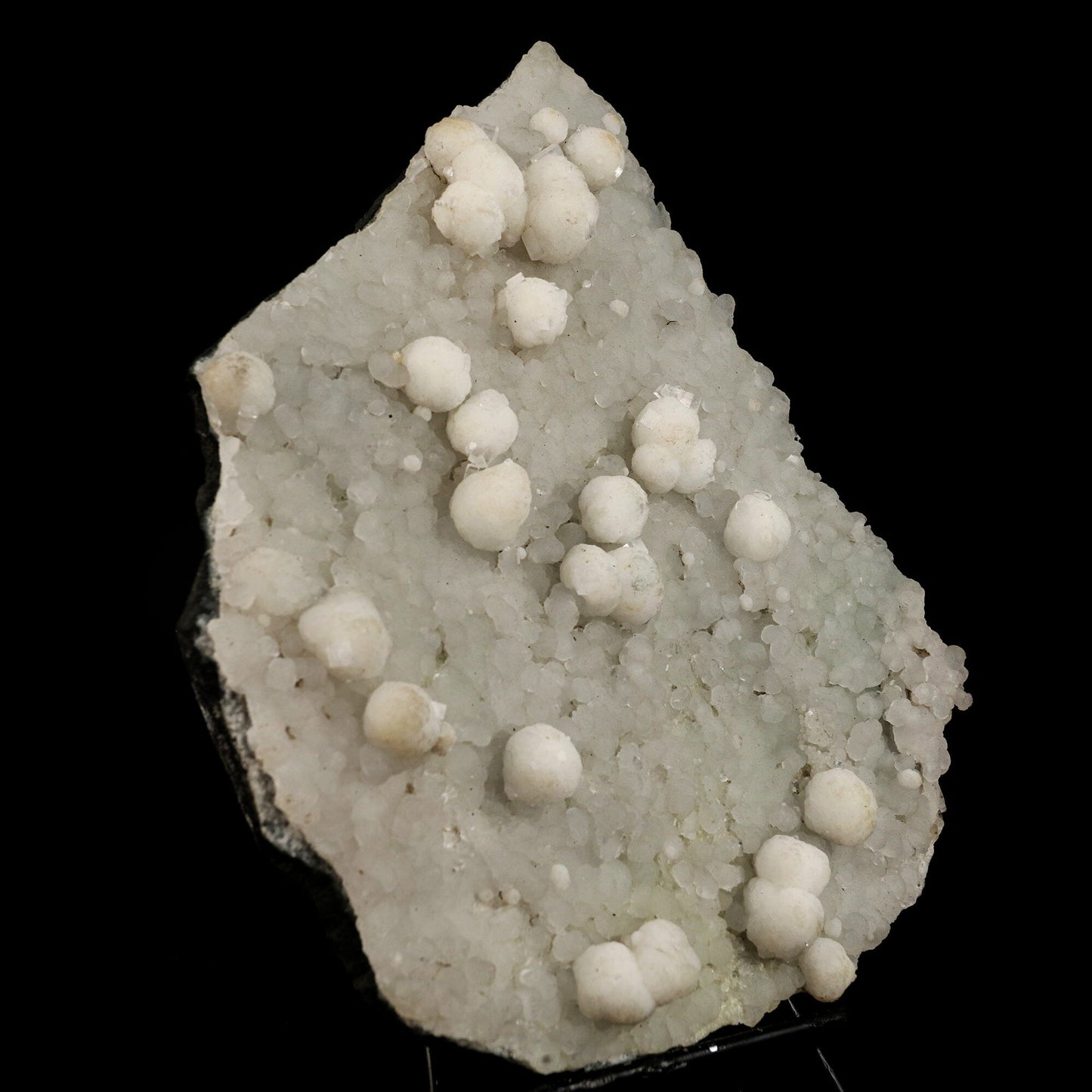 White gyrolite on light blue prenite Natural Mineral Specimen # B 6635 Gyrolite Superb Minerals 