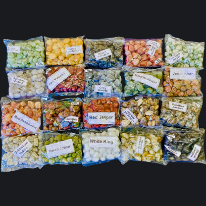 Tumbled Stones Bulk Collection – 20 lb Set | 20 Varieties, 1 lb Bags | Polished Crystals Wholesale Lot
