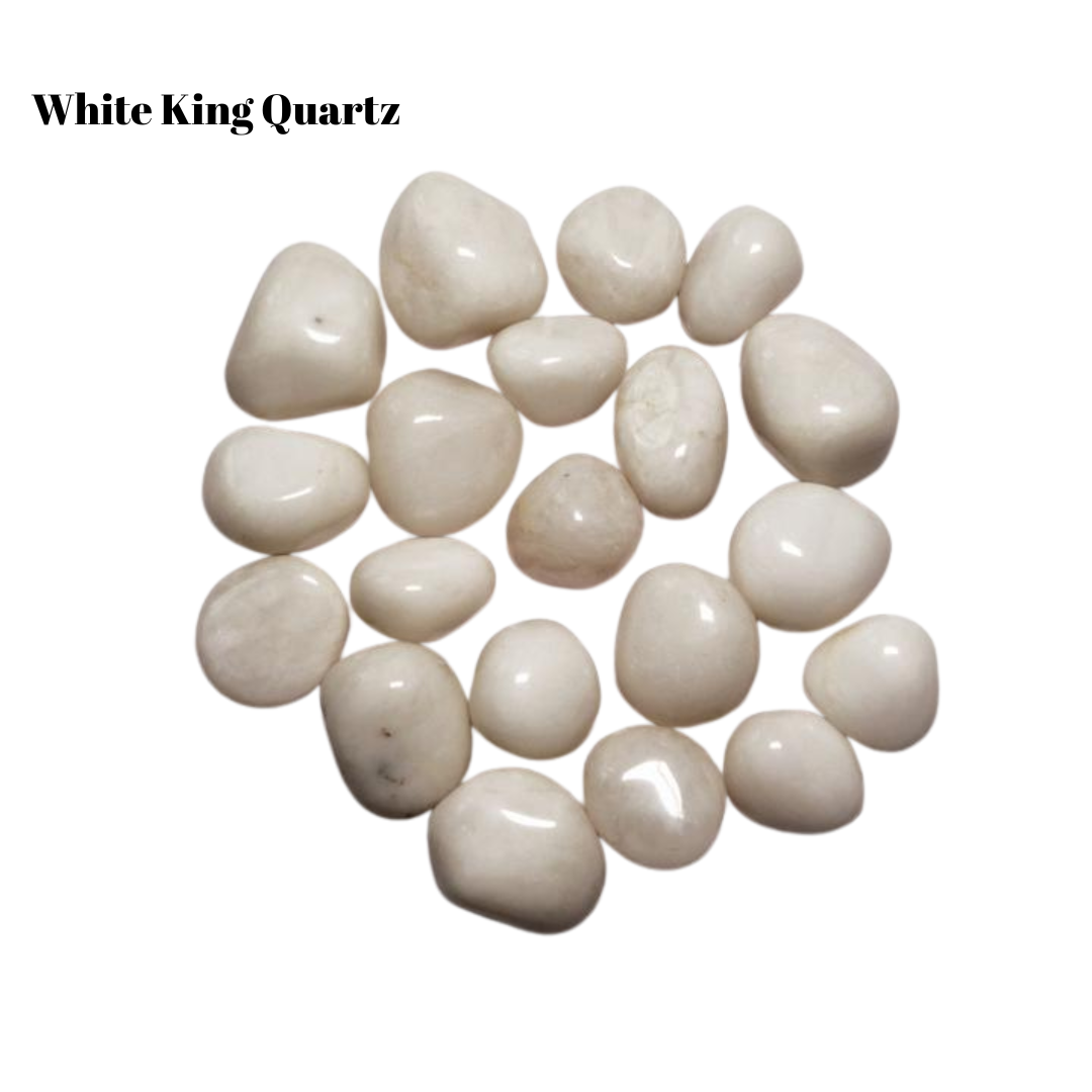 White King Quartz Tumbled Stones – 1 lb Bulk Bag | Polished Milky White Quartz