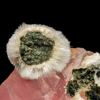 Rare Moldy Raspberry Calcite with Mesolite Natural Mineral Specimen.  # GG8