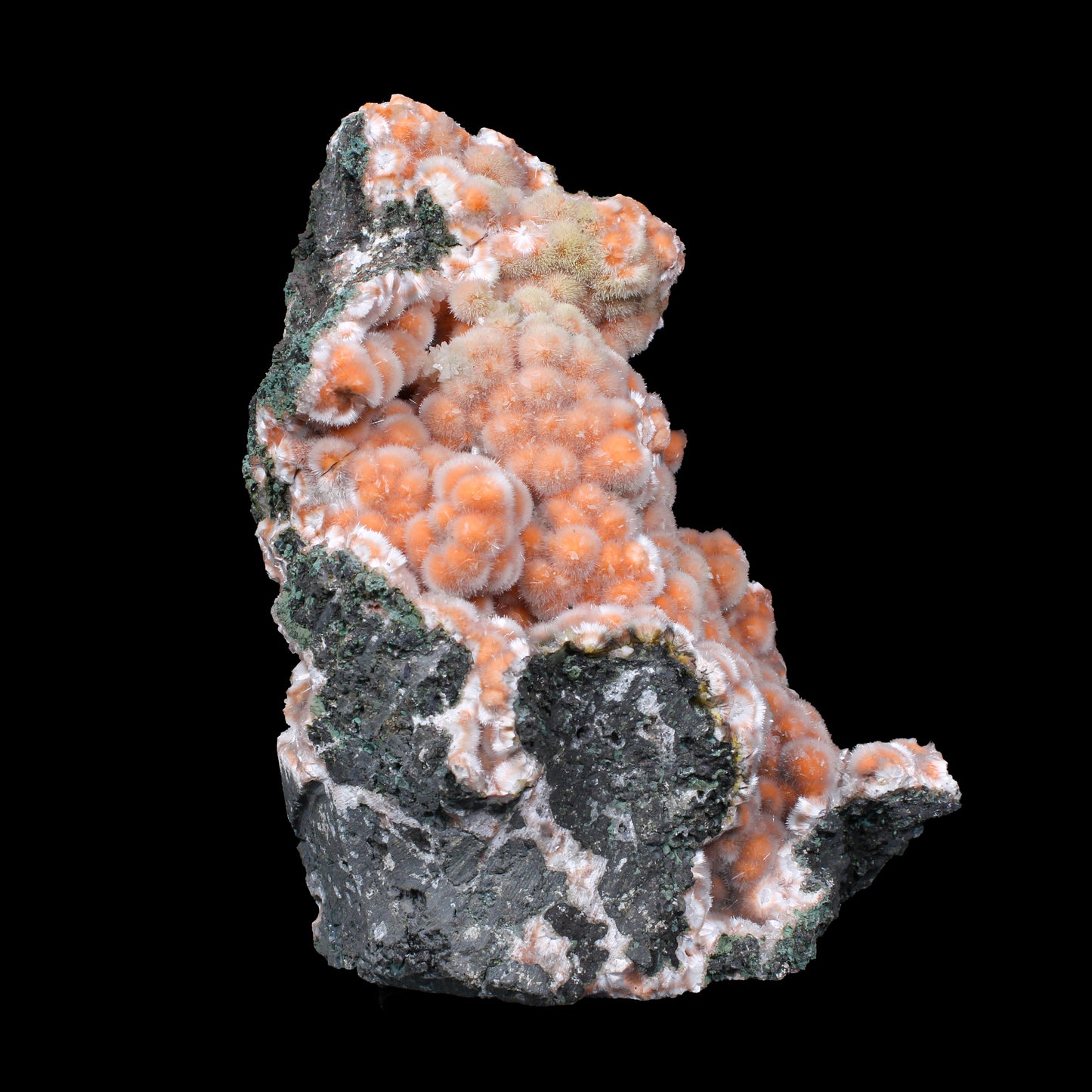 Orange Thomsonite with Mesolite on Matrix – Big Size Freestanding Collector Mineral Natural Zeolite Specimen from Madhya Pradesh, India # B 7154