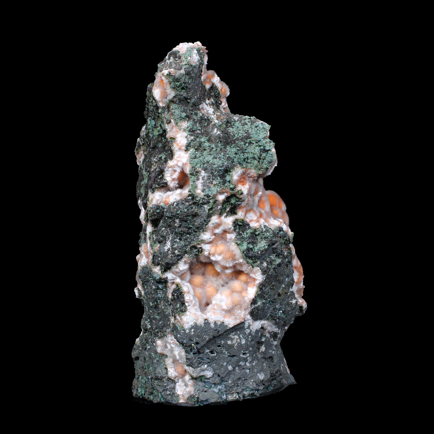 Orange Thomsonite with Mesolite on Matrix – Big Size Freestanding Collector Mineral Natural Zeolite Specimen from Madhya Pradesh, India # B 7154