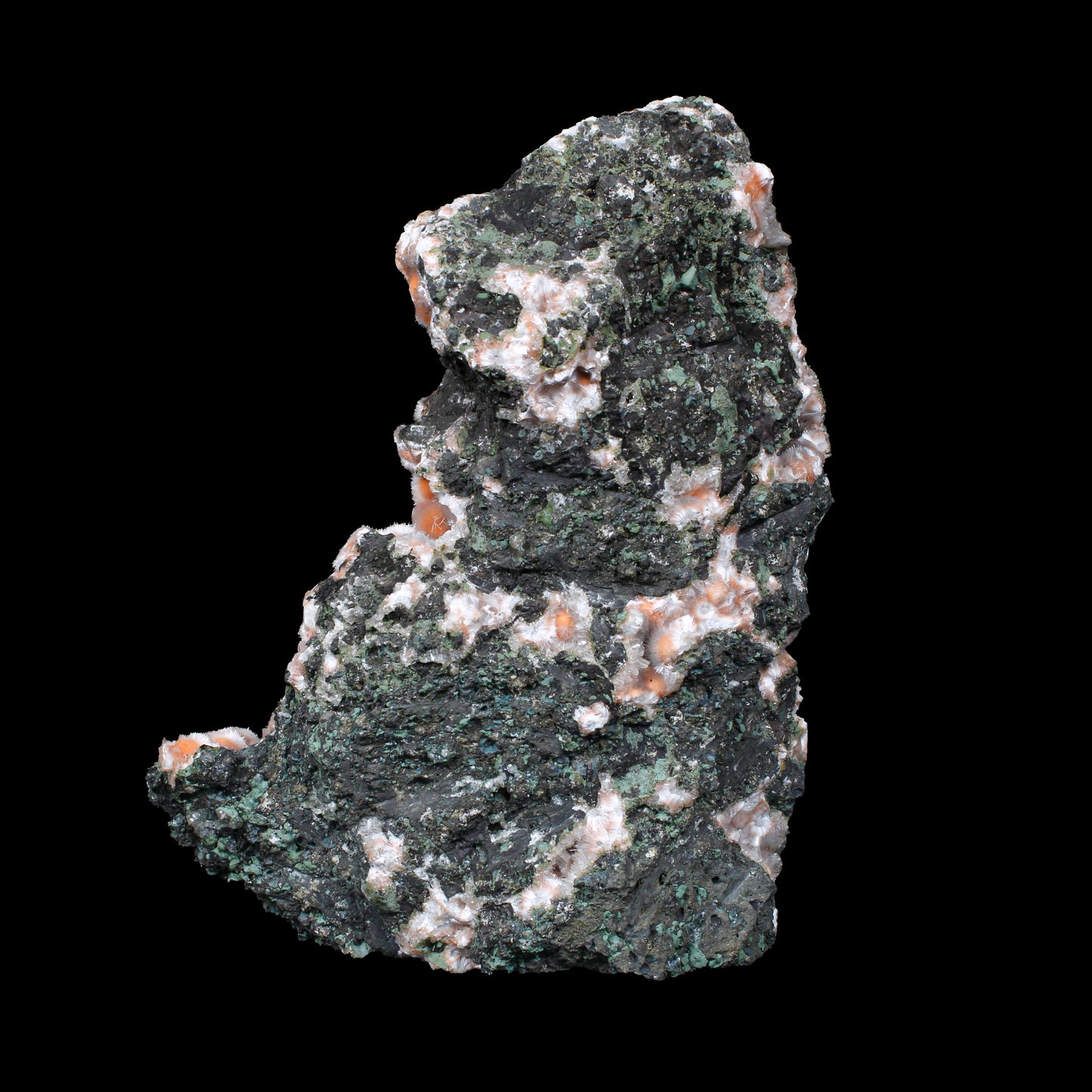 Orange Thomsonite with Mesolite on Matrix – Big Size Freestanding Collector Mineral Natural Zeolite Specimen from Madhya Pradesh, India # B 7154