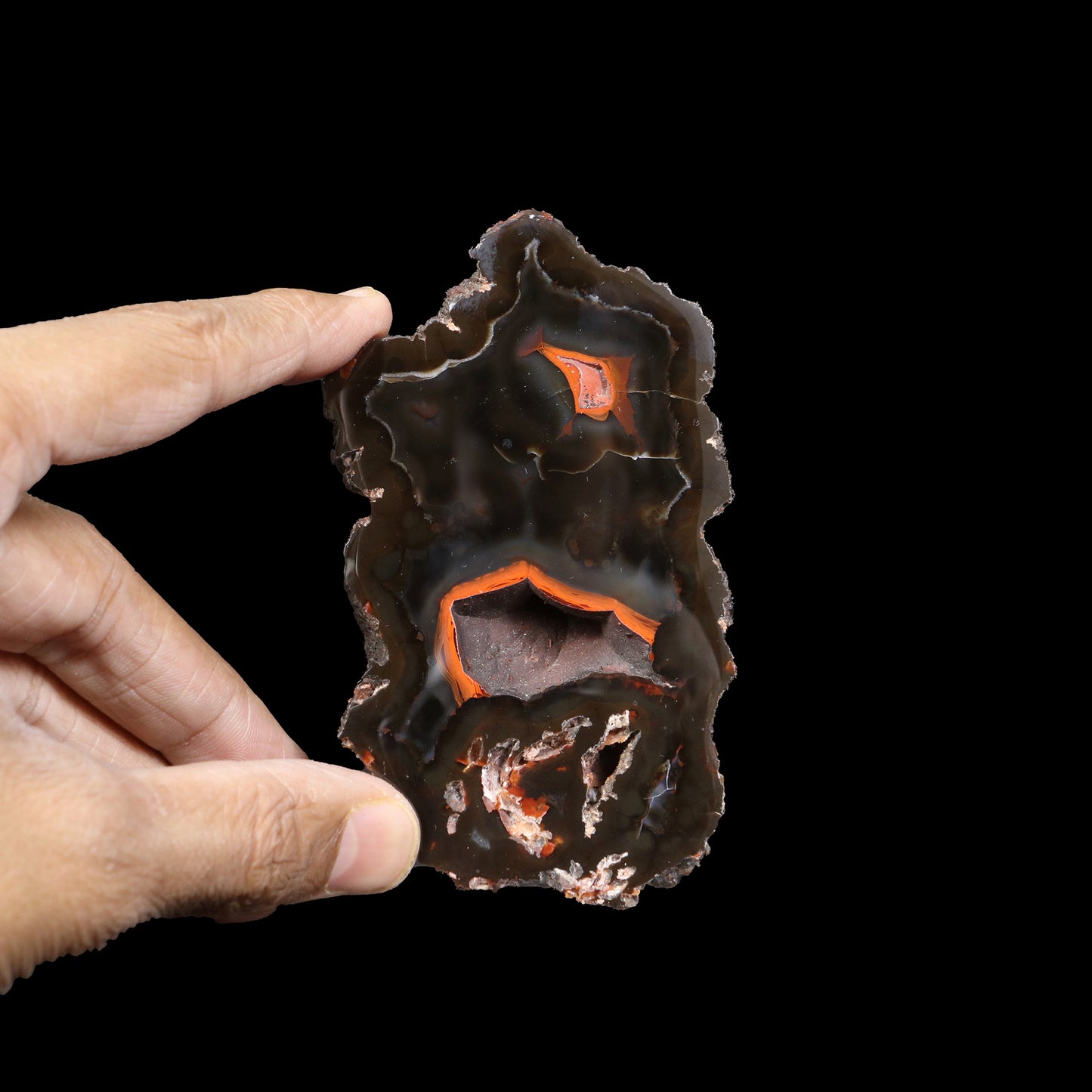 Crater Agate – Fluorescent Chalcedony Quartz Specimen from Chubut , Argentina (UV Reactive) # B 7184