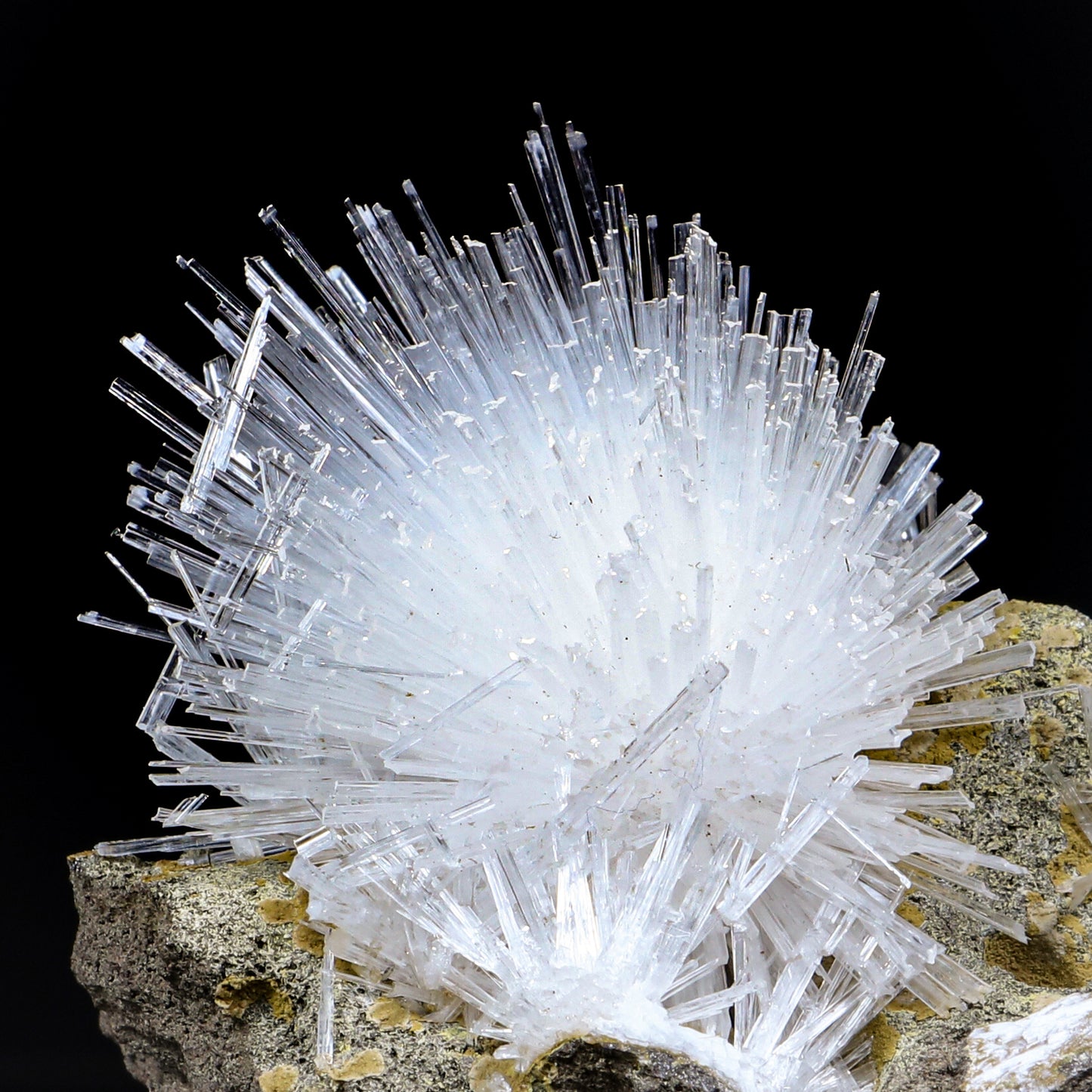 Fine Scolecite Spray Flower on Basalt Matrix - Collector’s Zeolite Specimen from Nashik, India # B 7193