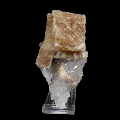 Calcite with Quartz-Coating on Iridescent Quartz (Anandalite) Matrix - Rare Jalgaon Collector Specimen # B 7210