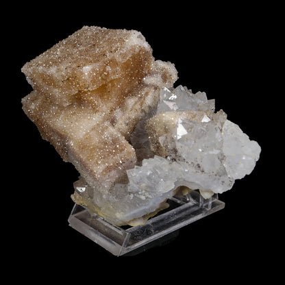 Calcite with Quartz-Coating on Iridescent Quartz (Anandalite) Matrix - Rare Jalgaon Collector Specimen # B 7210