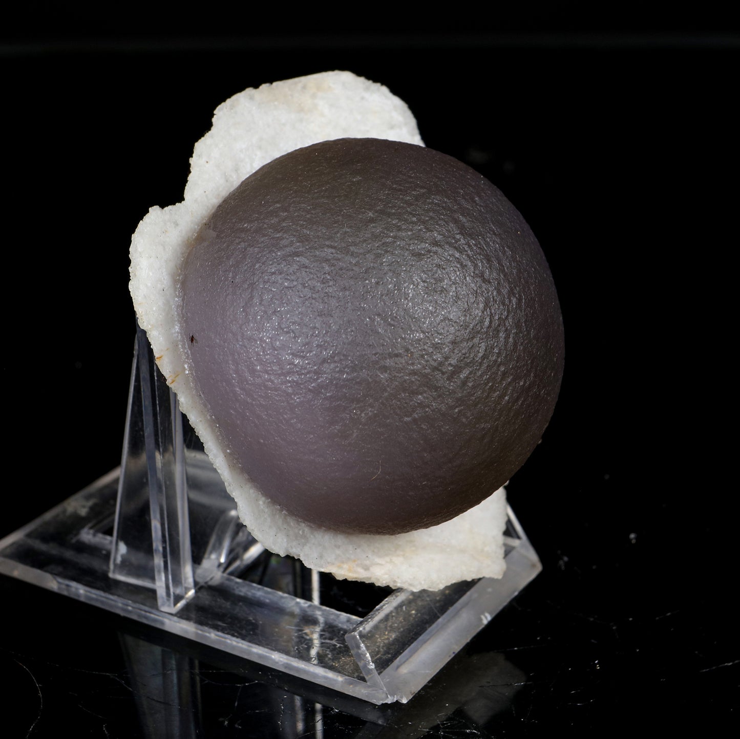 Rare Dark Purple Botryoidal Fluorite Sphere on Quartz Matrix - Fine Collector Specimen from Madhya Pradesh # B 7214