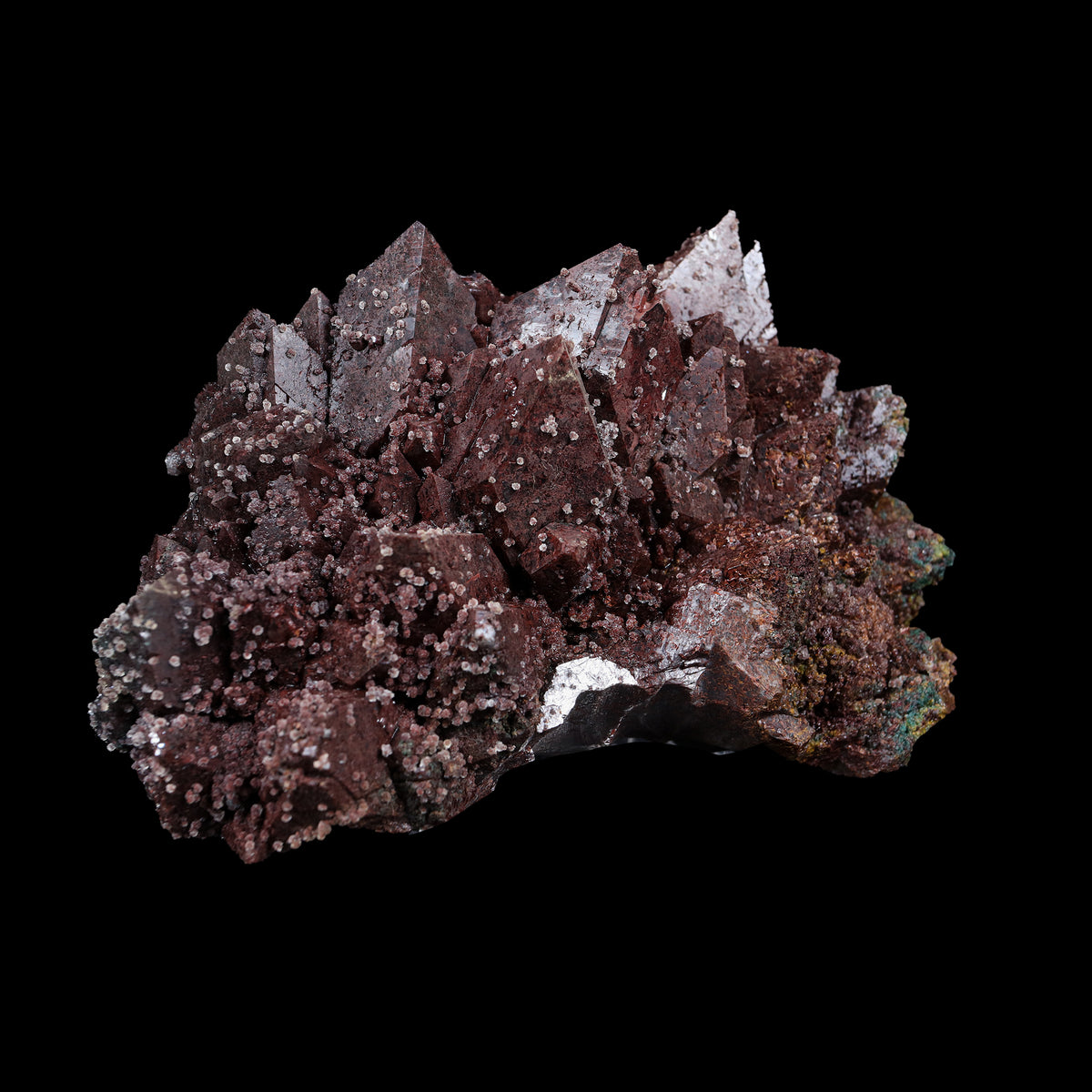Rare Marshy Sharp Terminated Red-Brown Hematite Apophyllite Cluster – Natural Indian Zeolite Mineral Specimen # B 7231
