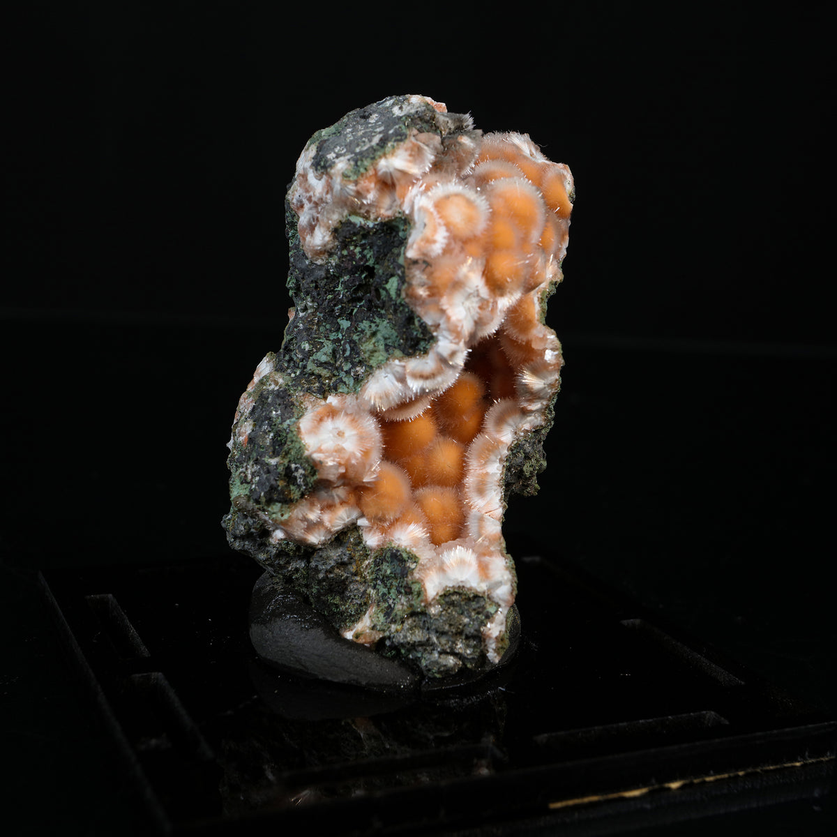 Orange Thomsonite with Mesolite Natural Mineral Specimen from Madhya Pradesh # B 7232