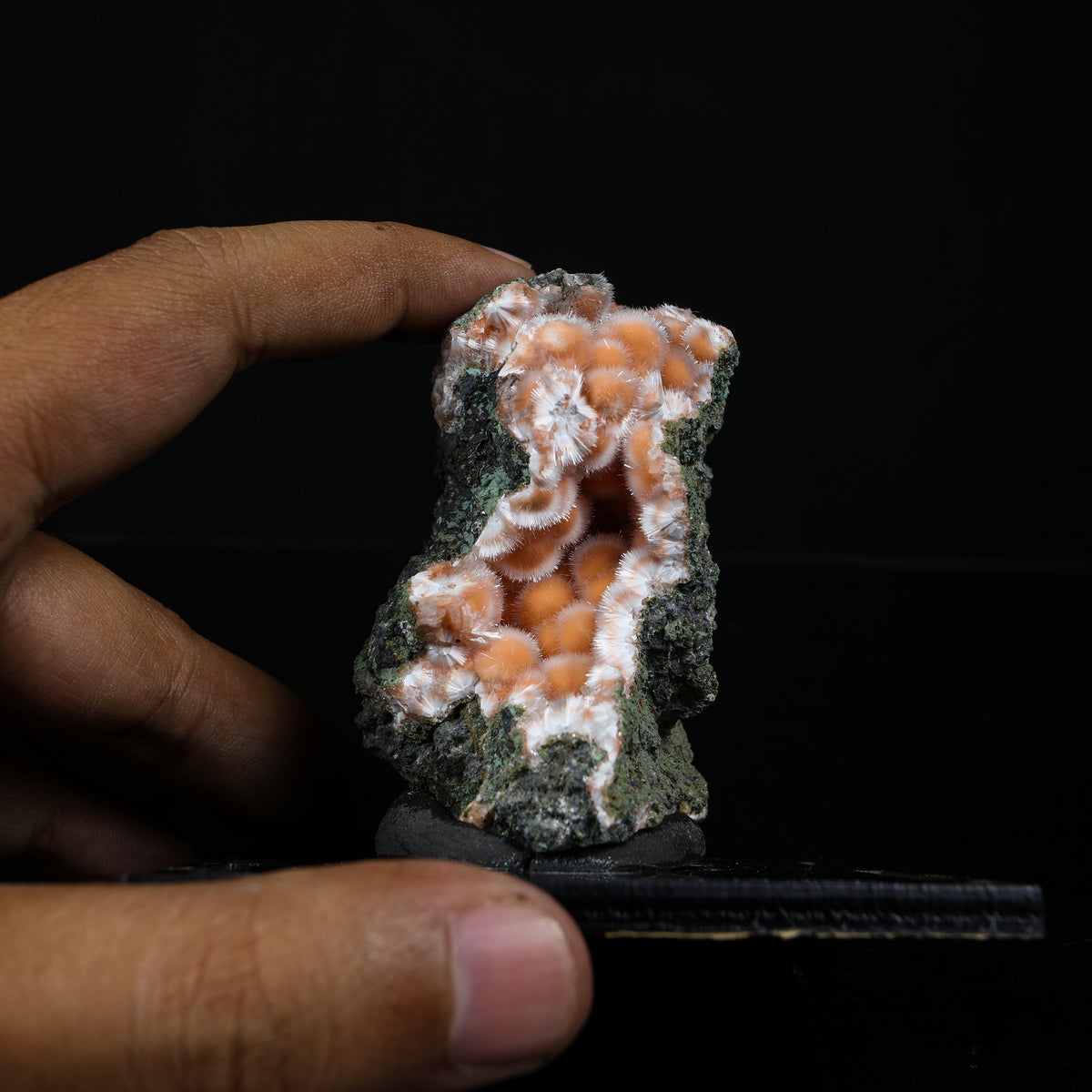 Orange Thomsonite with Mesolite Natural Mineral Specimen from Madhya Pradesh # B 7232